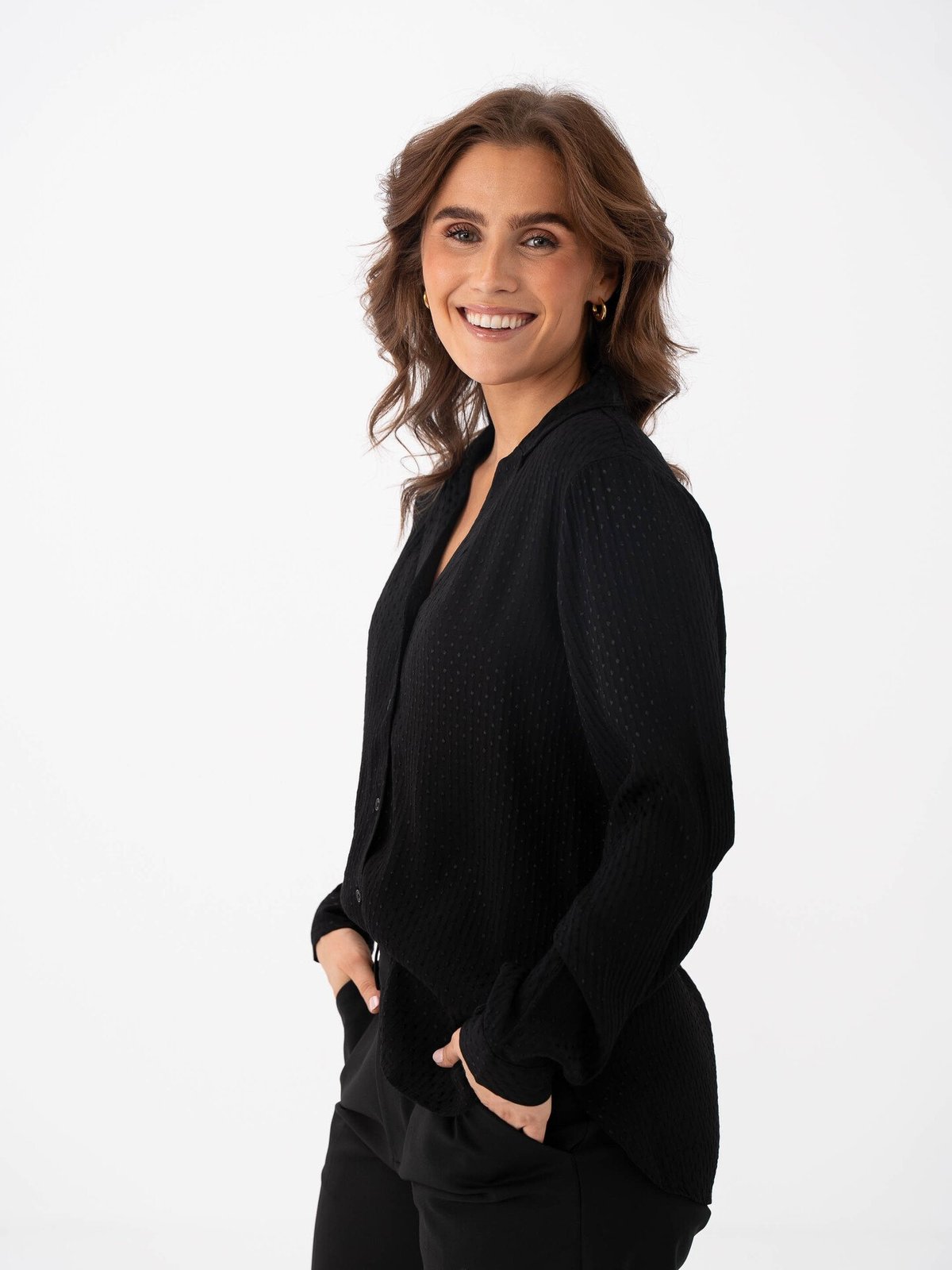 Selected Femme Kamma Long Sleeve Shirt Black