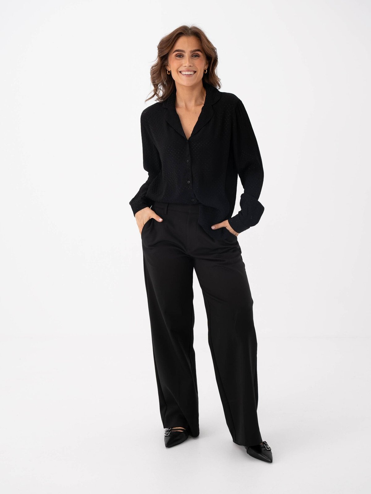 Selected Femme Kamma Long Sleeve Shirt Black