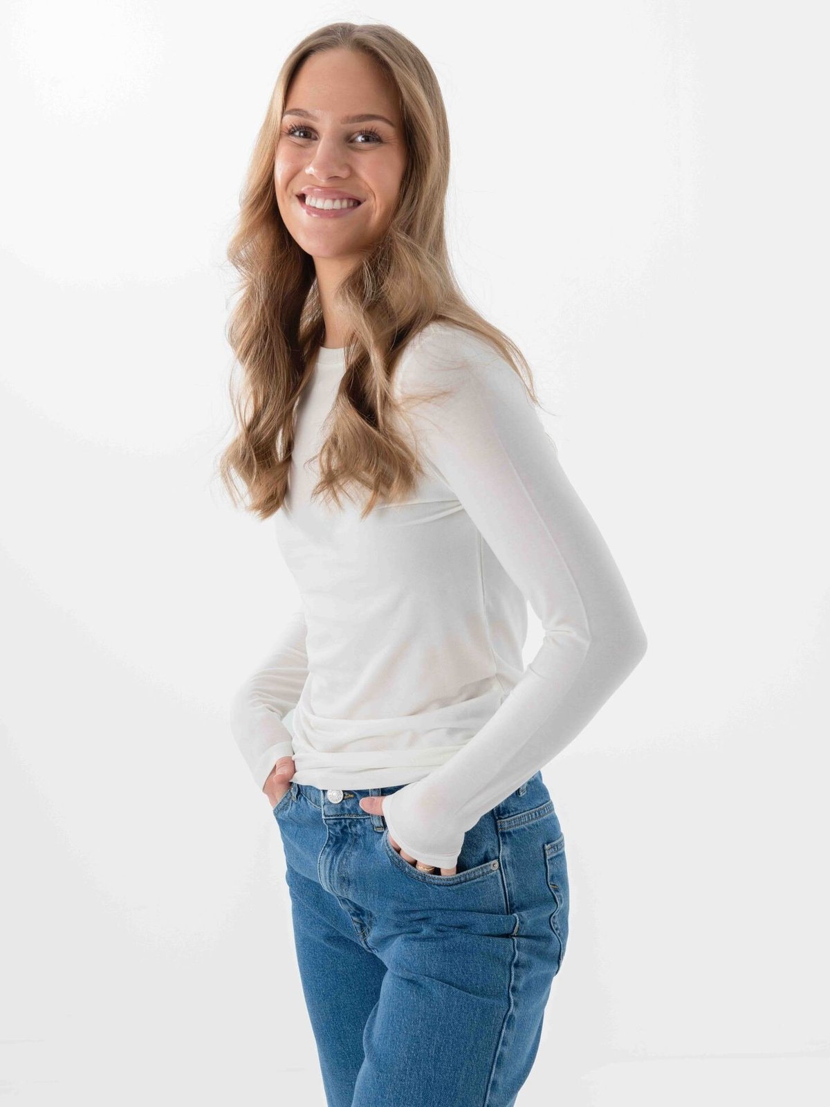 Selected Femme Manja Long Sleeve O-Neck Snow White