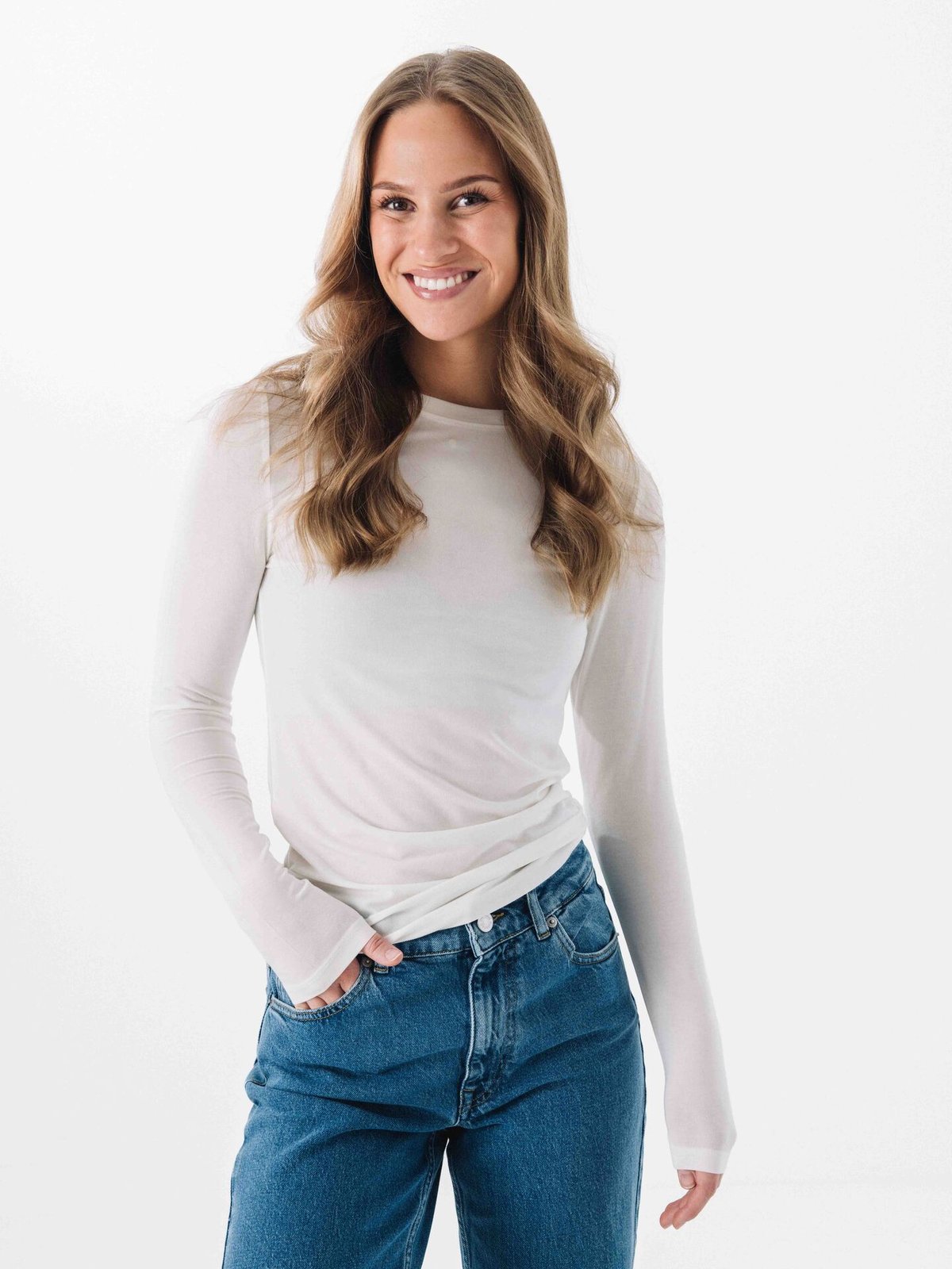 Selected Femme Manja Long Sleeve O-Neck Snow White