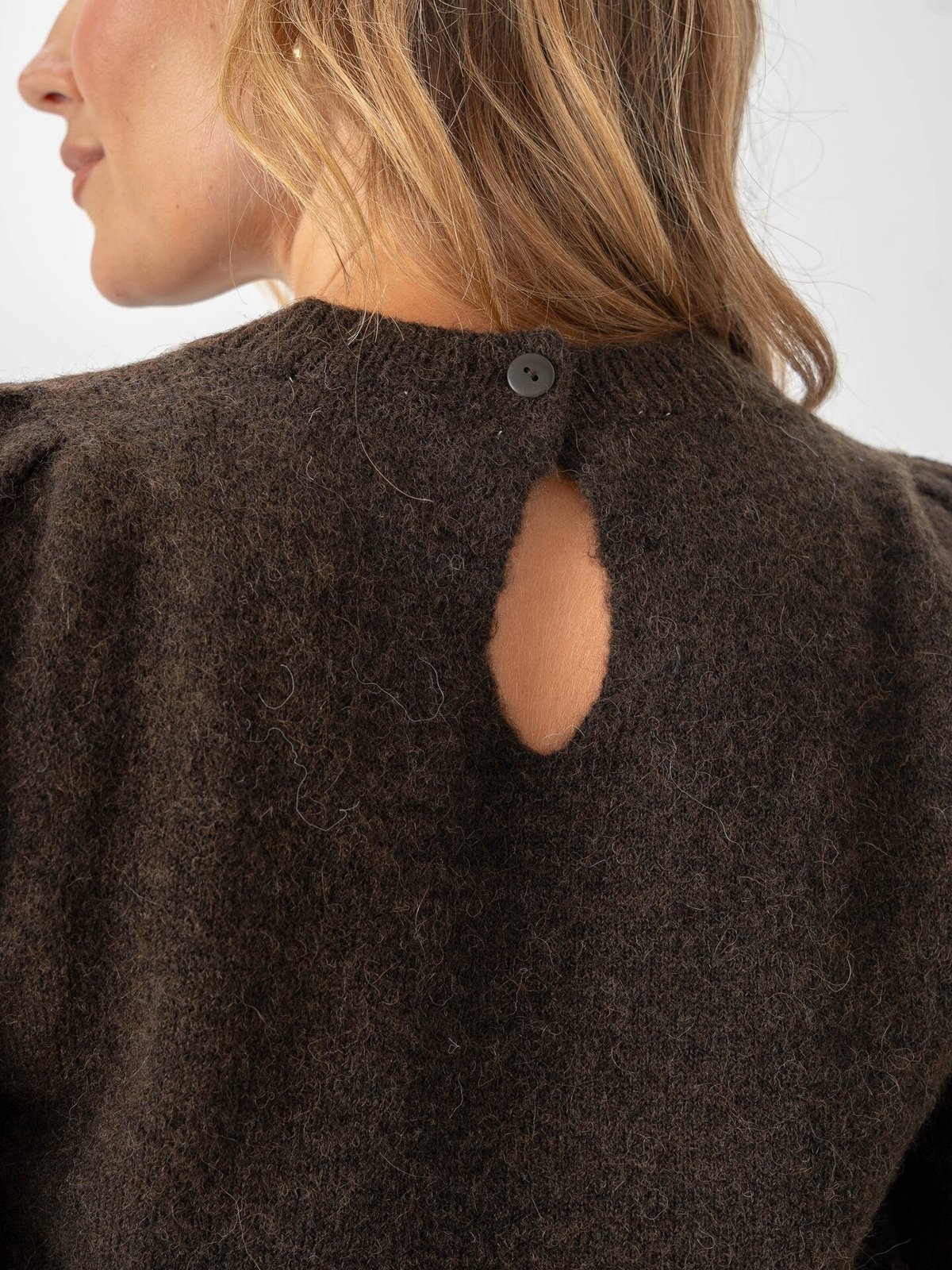 Selected Femme Lulu Short Sleeve Open Back Knit O-neck Delicioso Melange