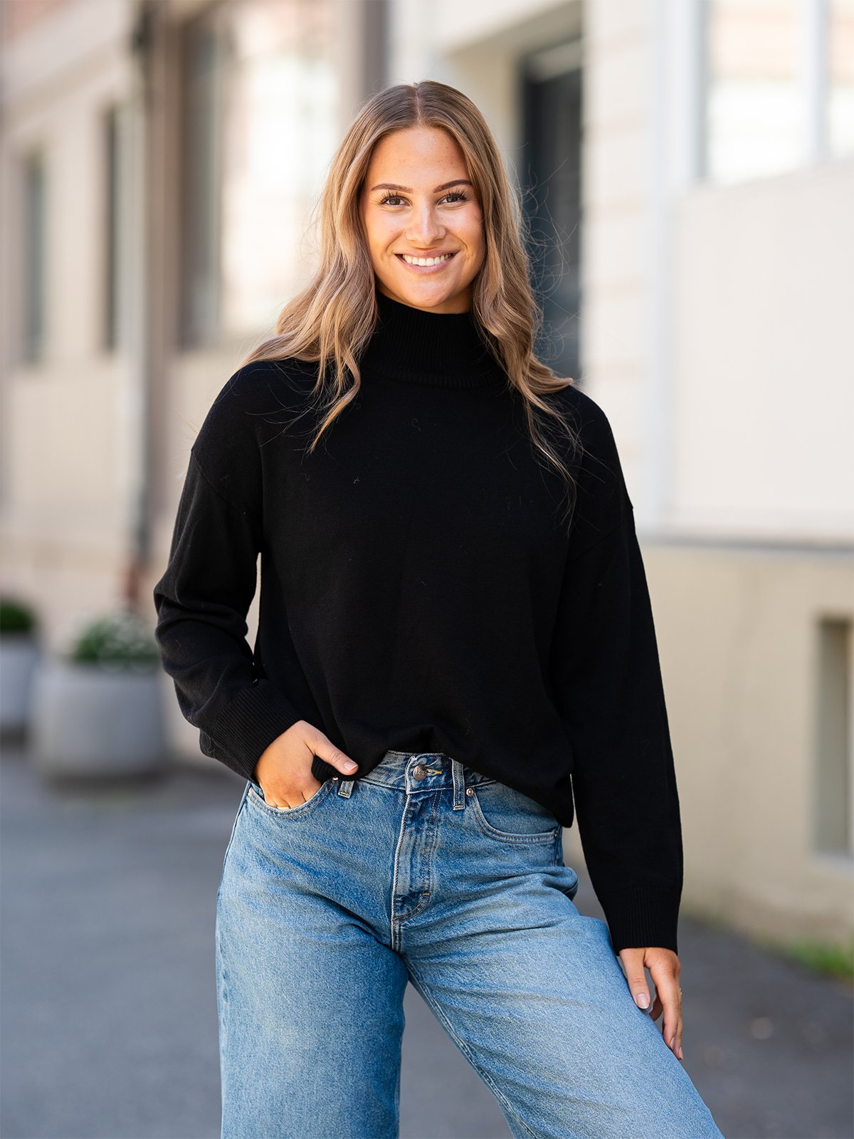 Selected Femme Hella Long Sleeve Knit High Neck Black