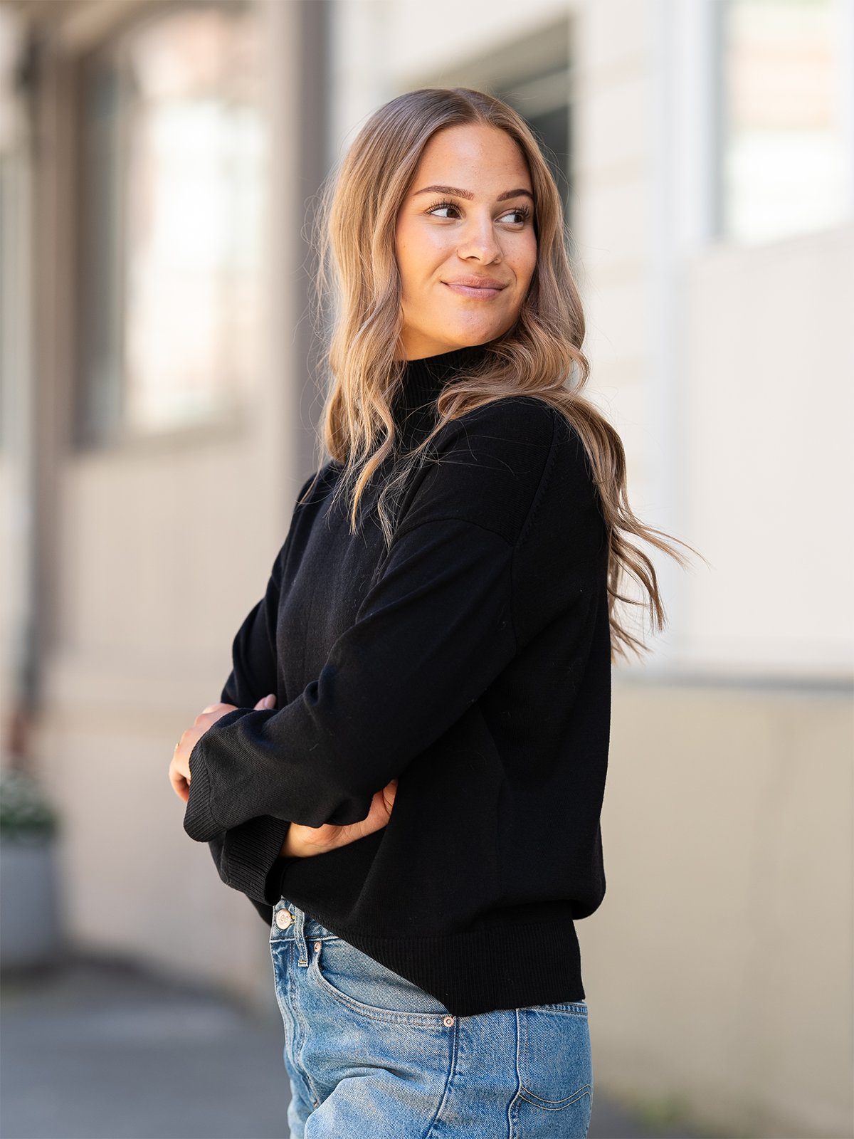 Selected Femme Hella Long Sleeve Knit High Neck Black