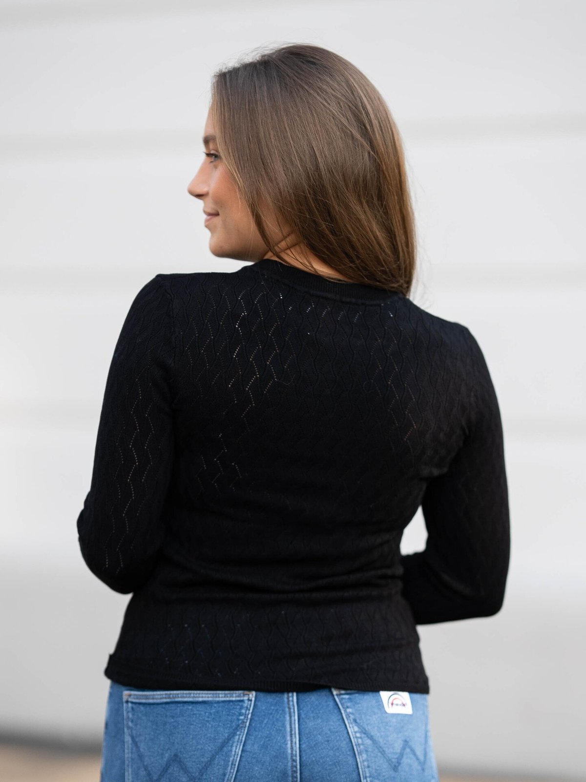 Selected Femme Cabala Long Sleeve Knit O-Neck Black