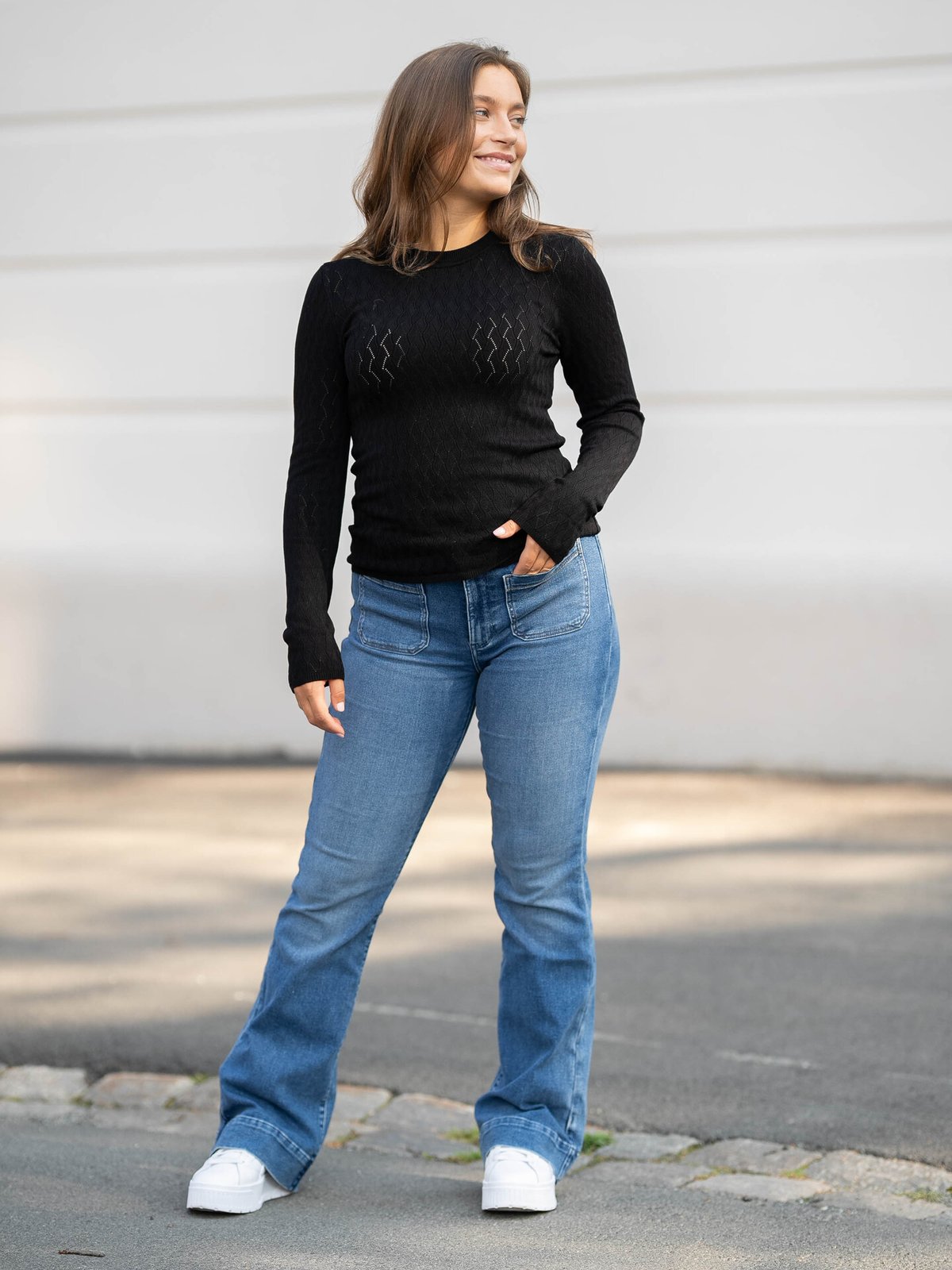 Selected Femme Cabala Long Sleeve Knit O-Neck Black