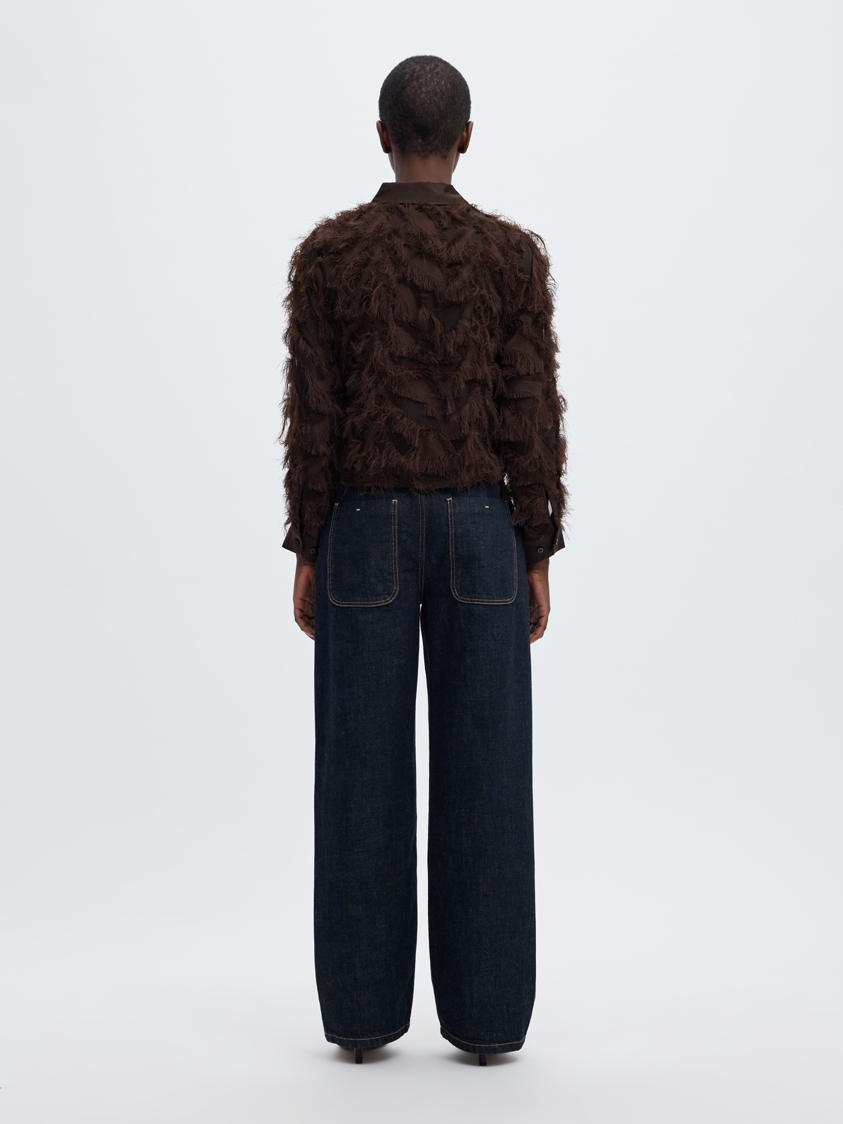 Selected Femme Myline Long Sleeve Fluffy Cropped Shirt Delicioso