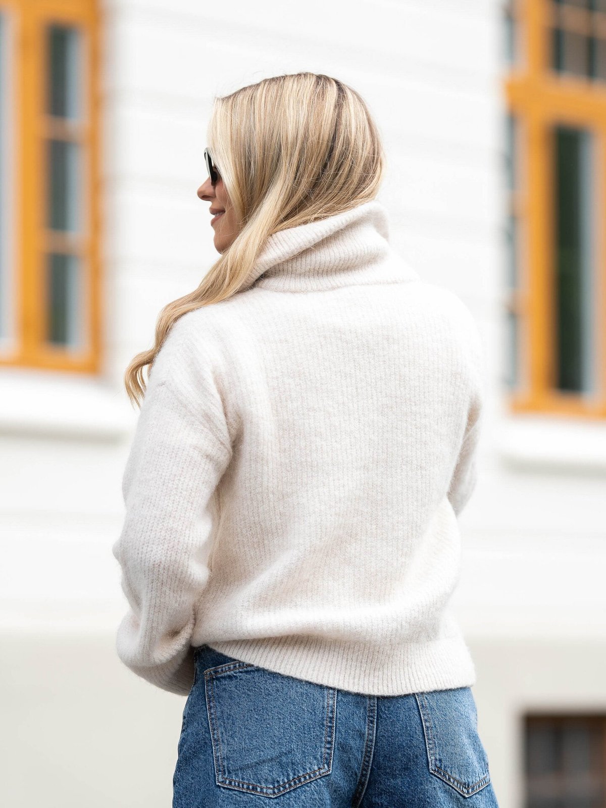 Selected Femme Sia Ras Long Sleeve Knit Half Zip Birch