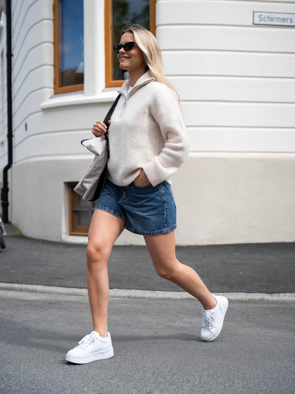 Selected Femme Sia Ras Long Sleeve Knit Half Zip Birch