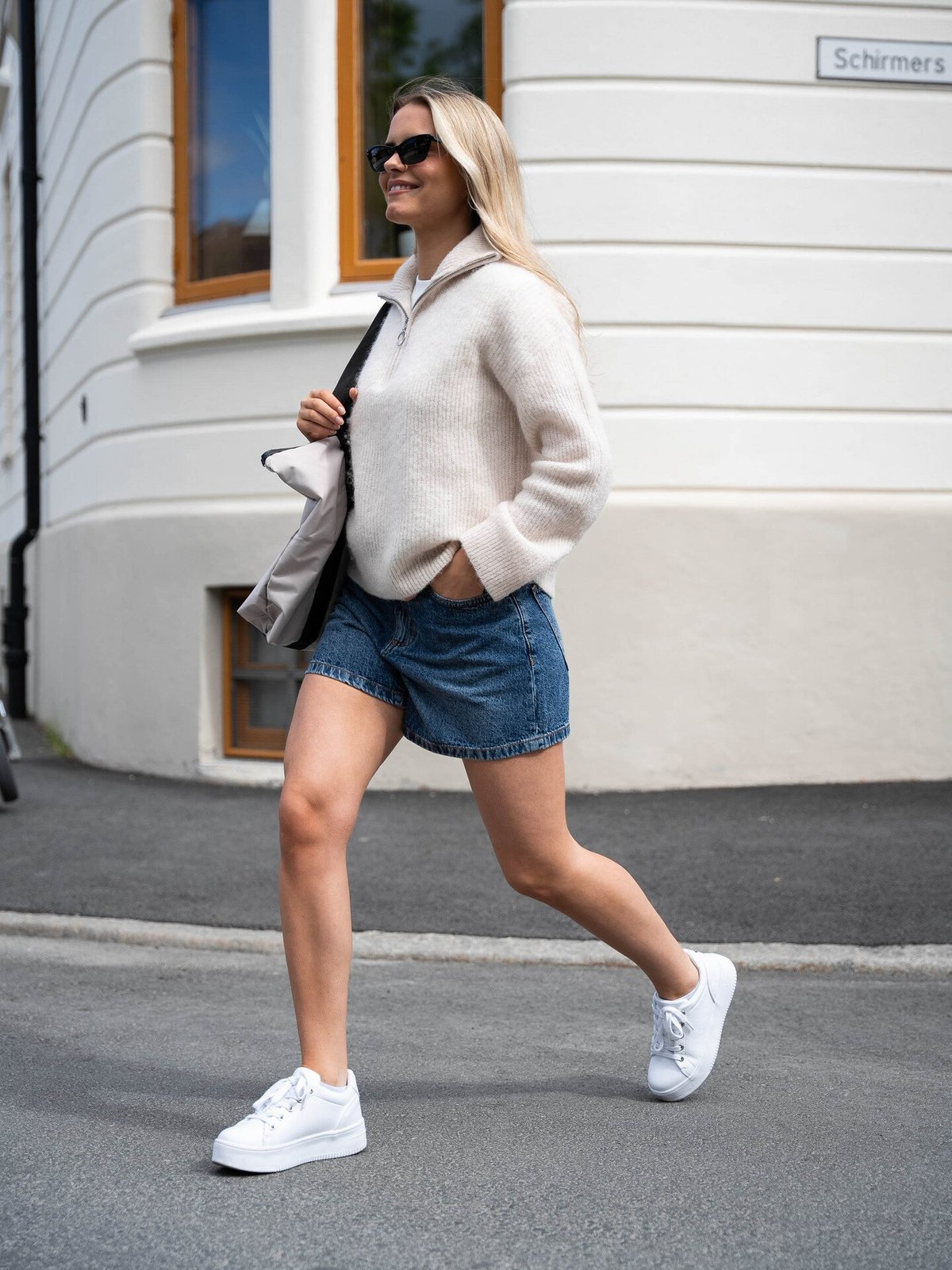 Selected Femme Sia Ras Long Sleeve Knit Half Zip Birch