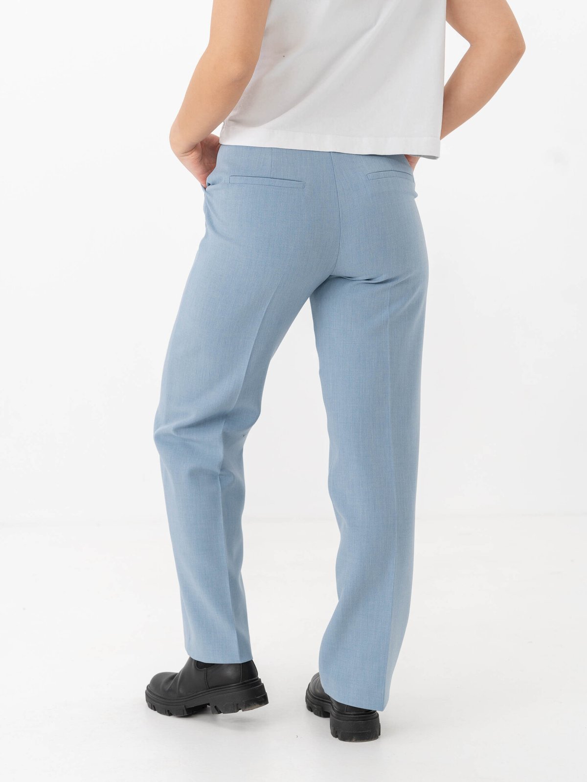 Selected Femme Rita-Freia Mid Waisted Straight Pant Endless Sky