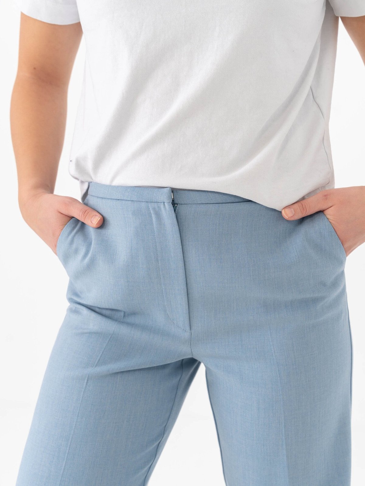 Selected Femme Rita-Freia Mid Waisted Straight Pant Endless Sky