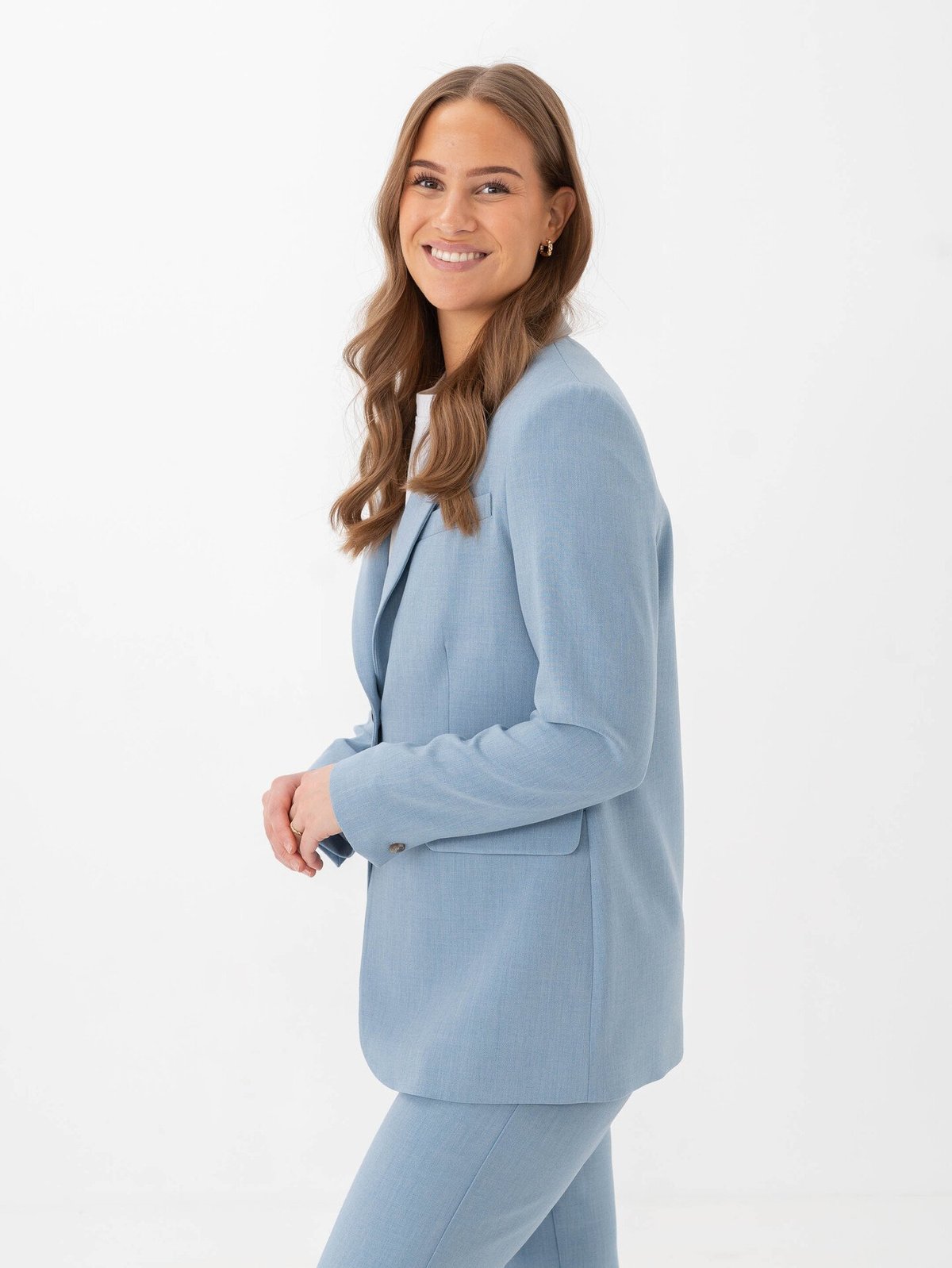 Selected Femme Rita-Freia Long Sleeve Long Blazer Endless Sky