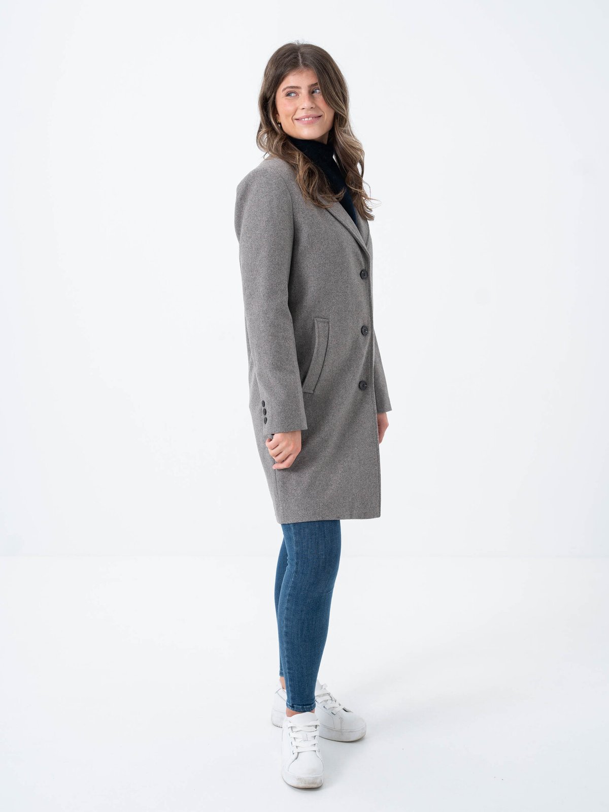 Selected Femme New Alma Wool Coat Steel Grey