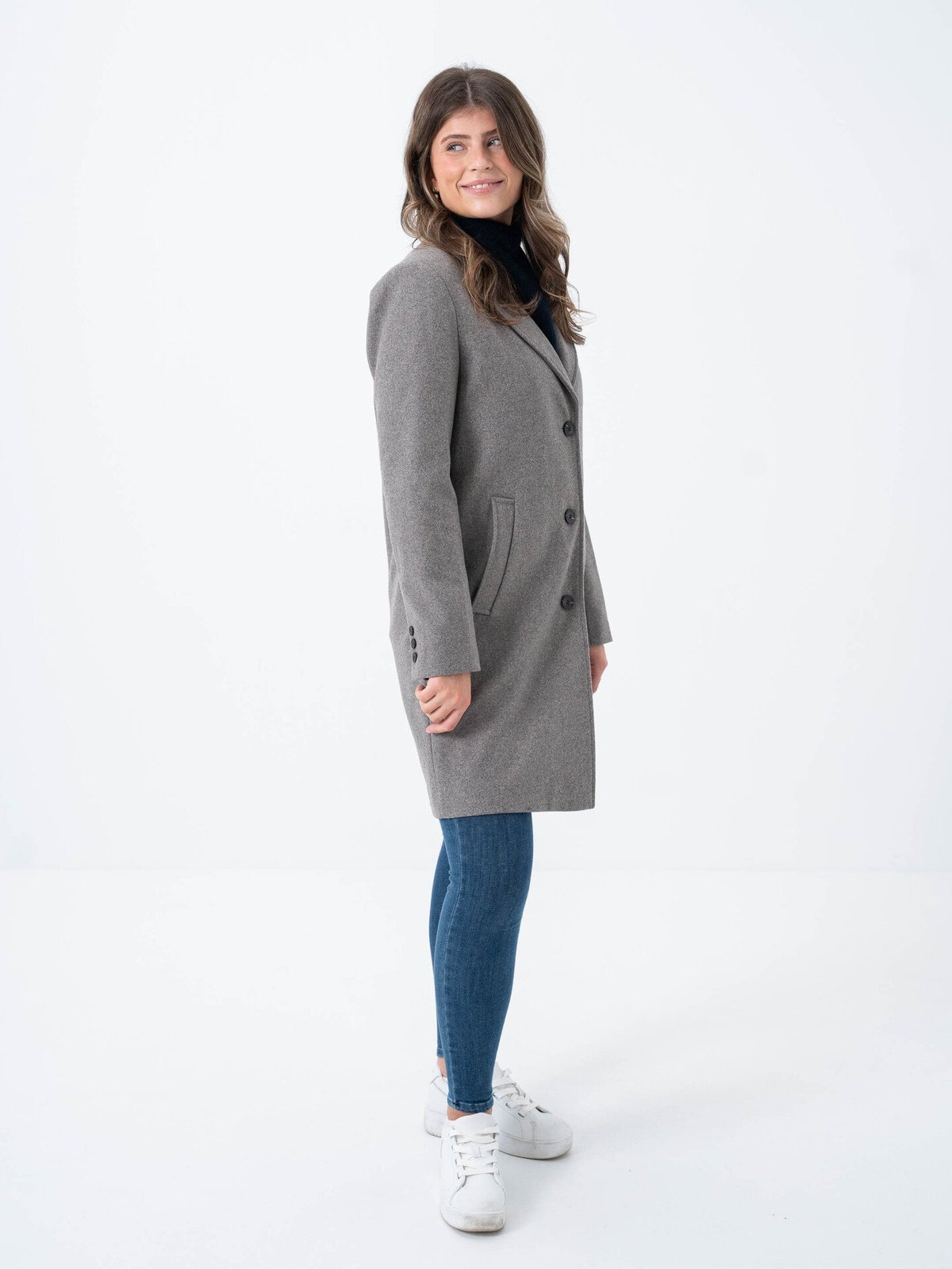 Selected Femme New Alma Wool Coat Steel Grey