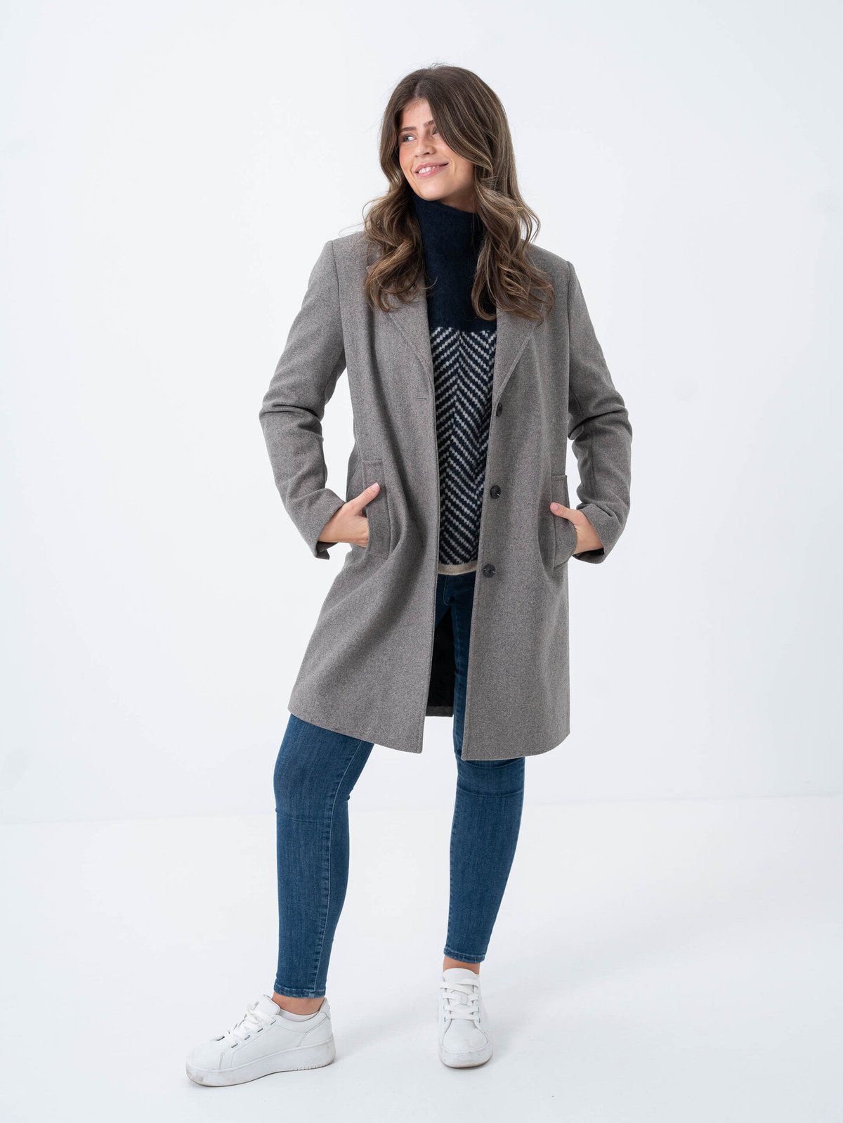 Selected Femme New Alma Wool Coat Steel Grey
