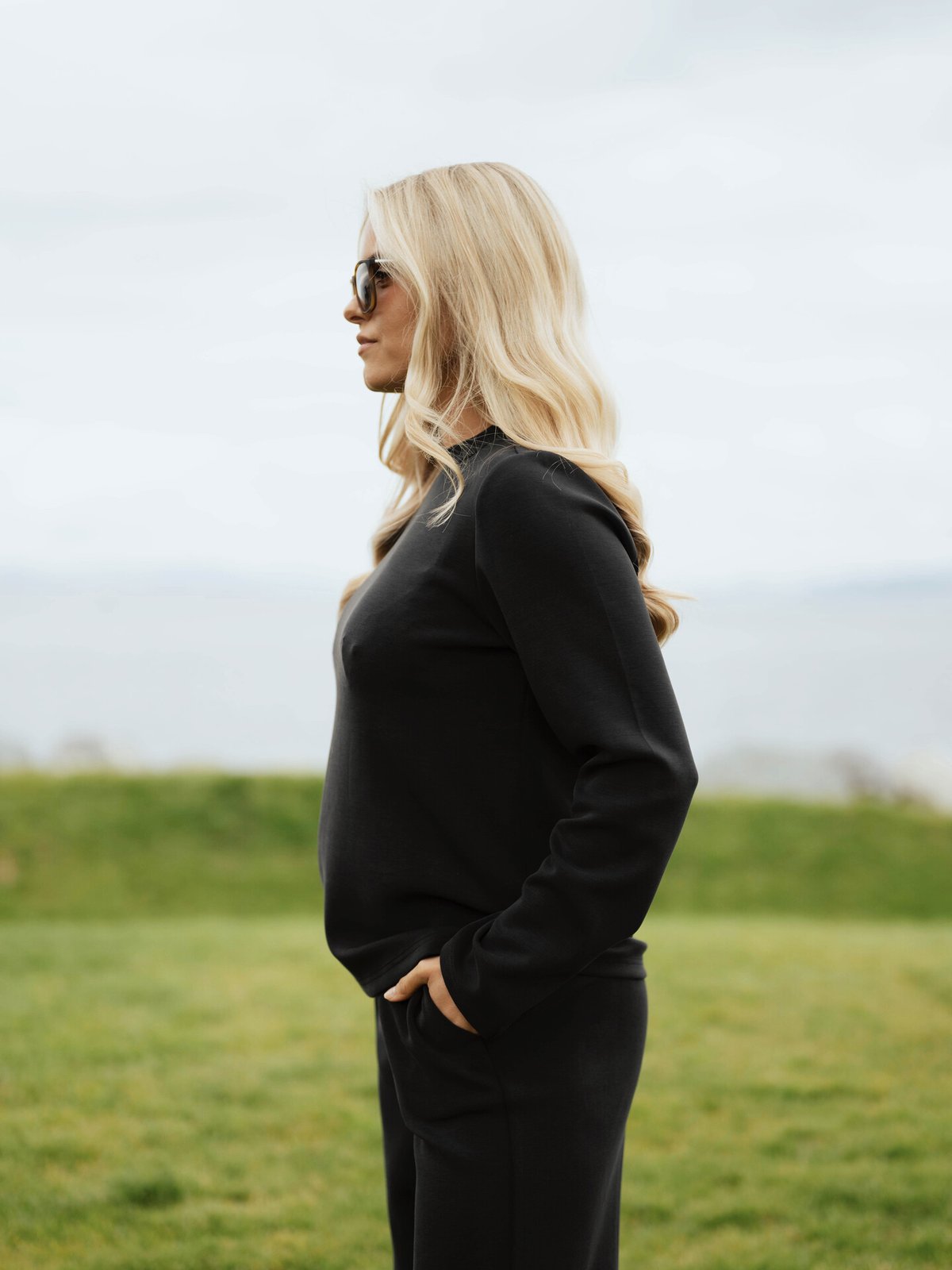 Selected Femme Tenny Long Sleeve Boxy Tee Black