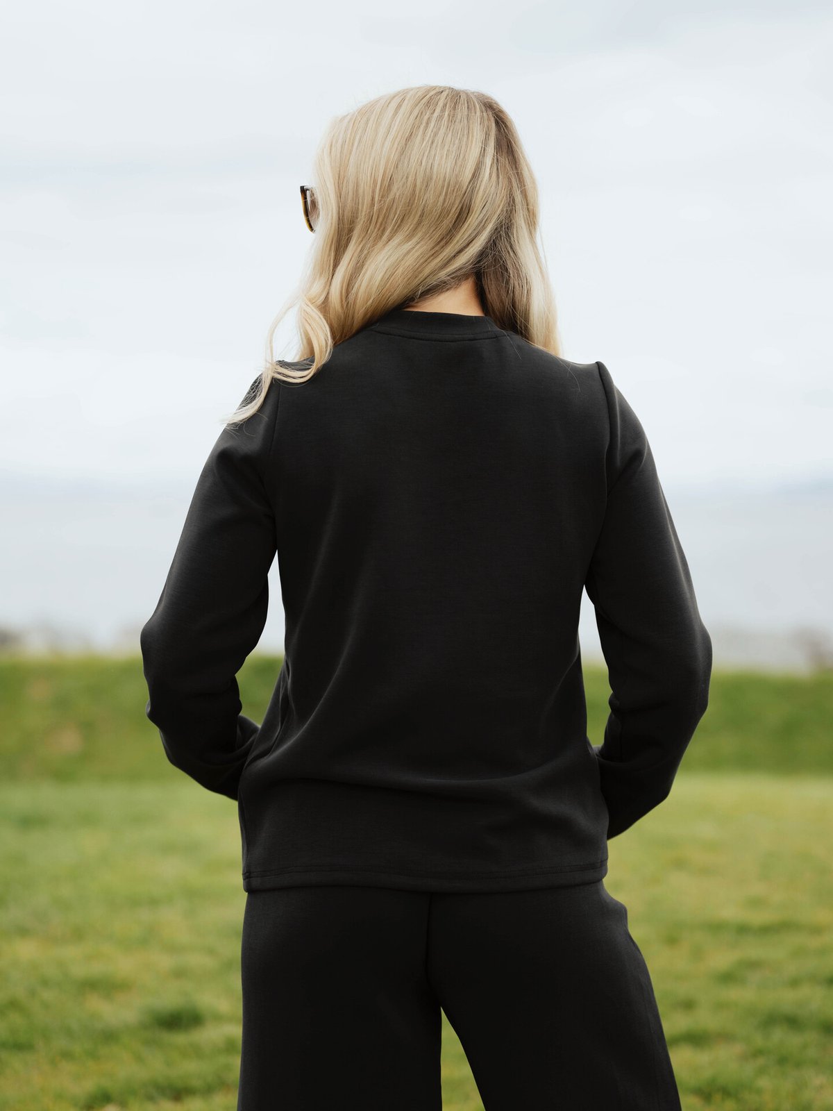 Selected Femme Tenny Long Sleeve Boxy Tee Black