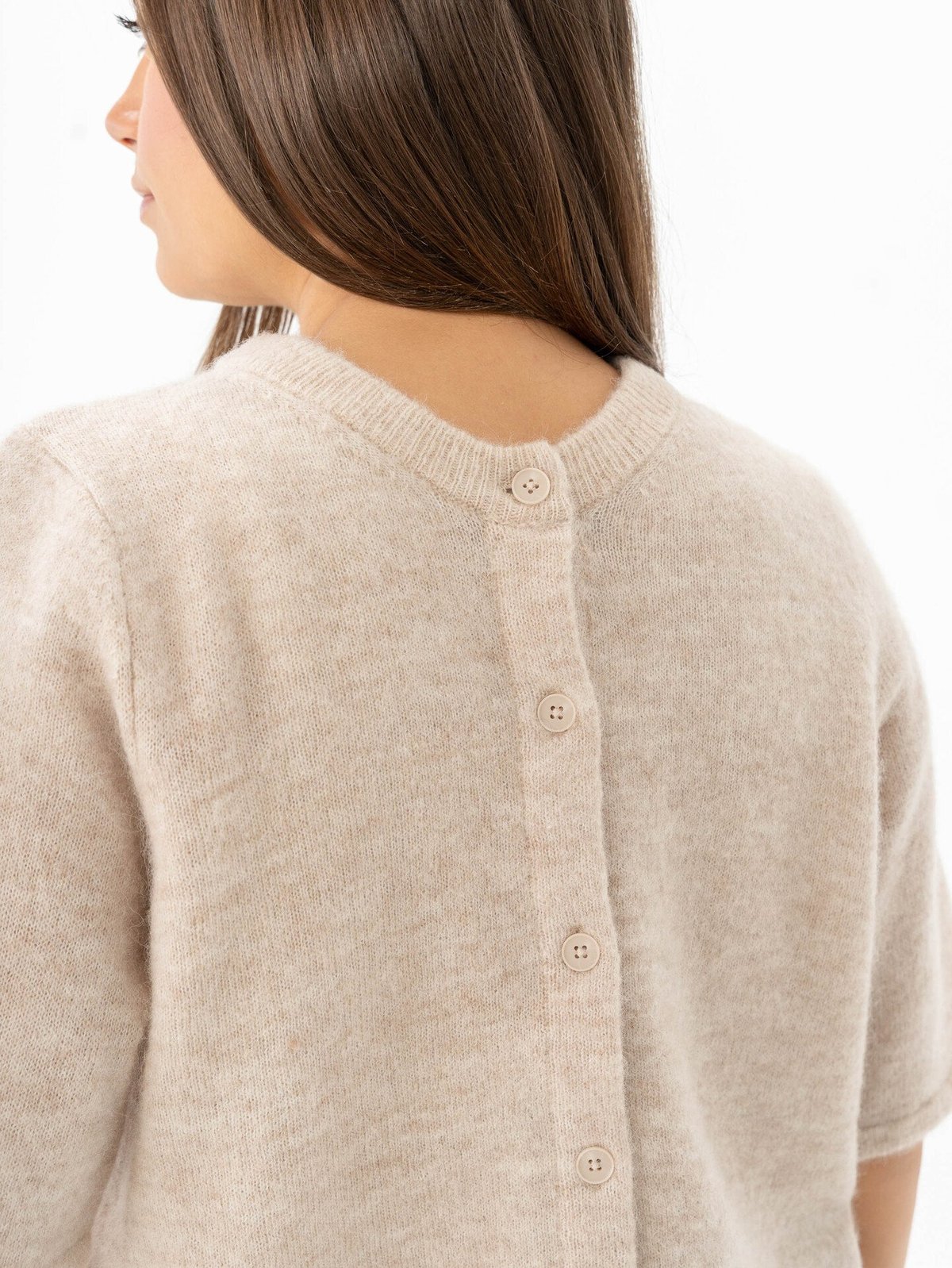 Selected Femme Lulu 2/4 Knit Cardigan Birch Melange