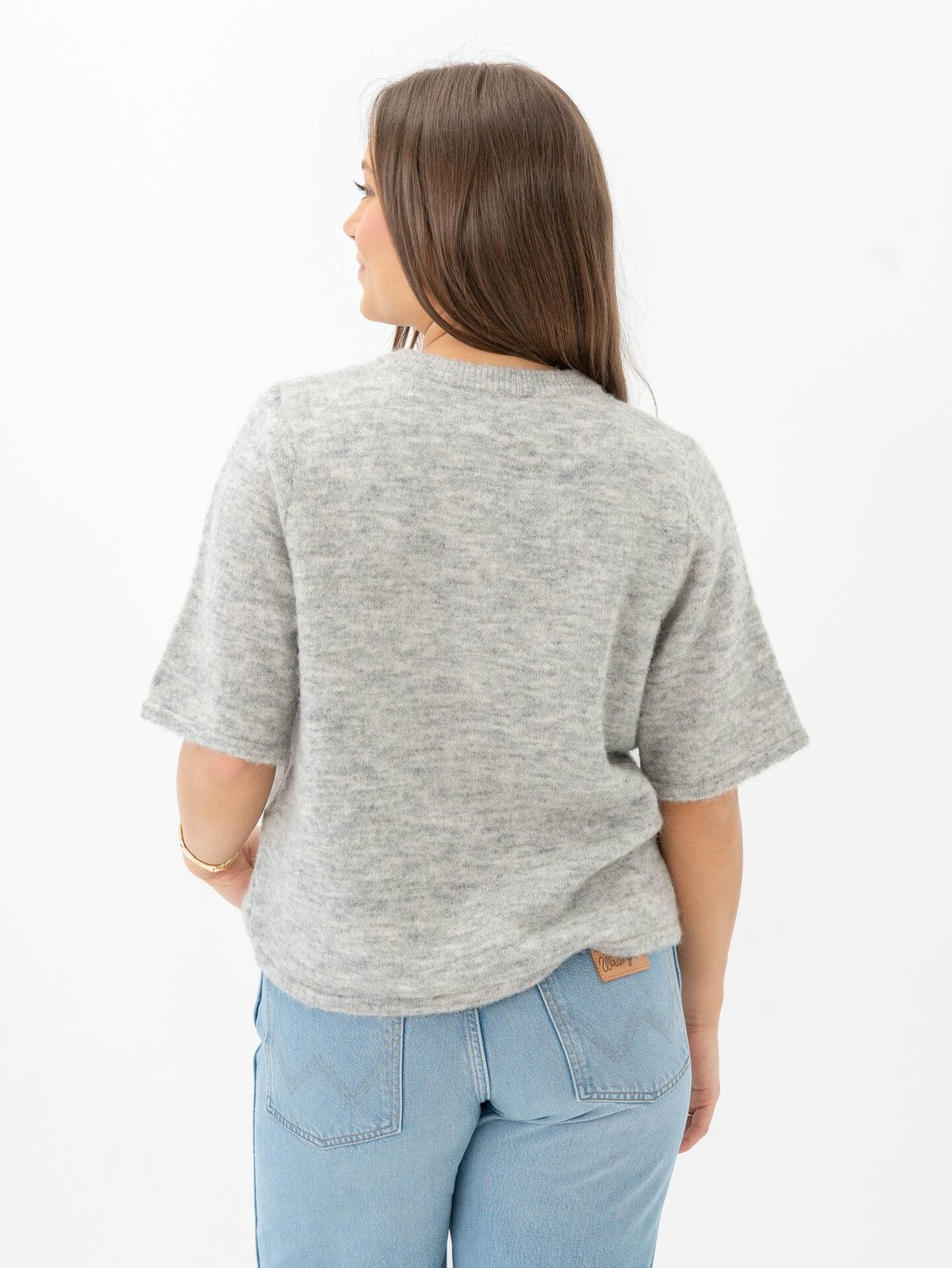 Selected Femme Lulu 2/4 Knit Cardigan Light Grey Melange