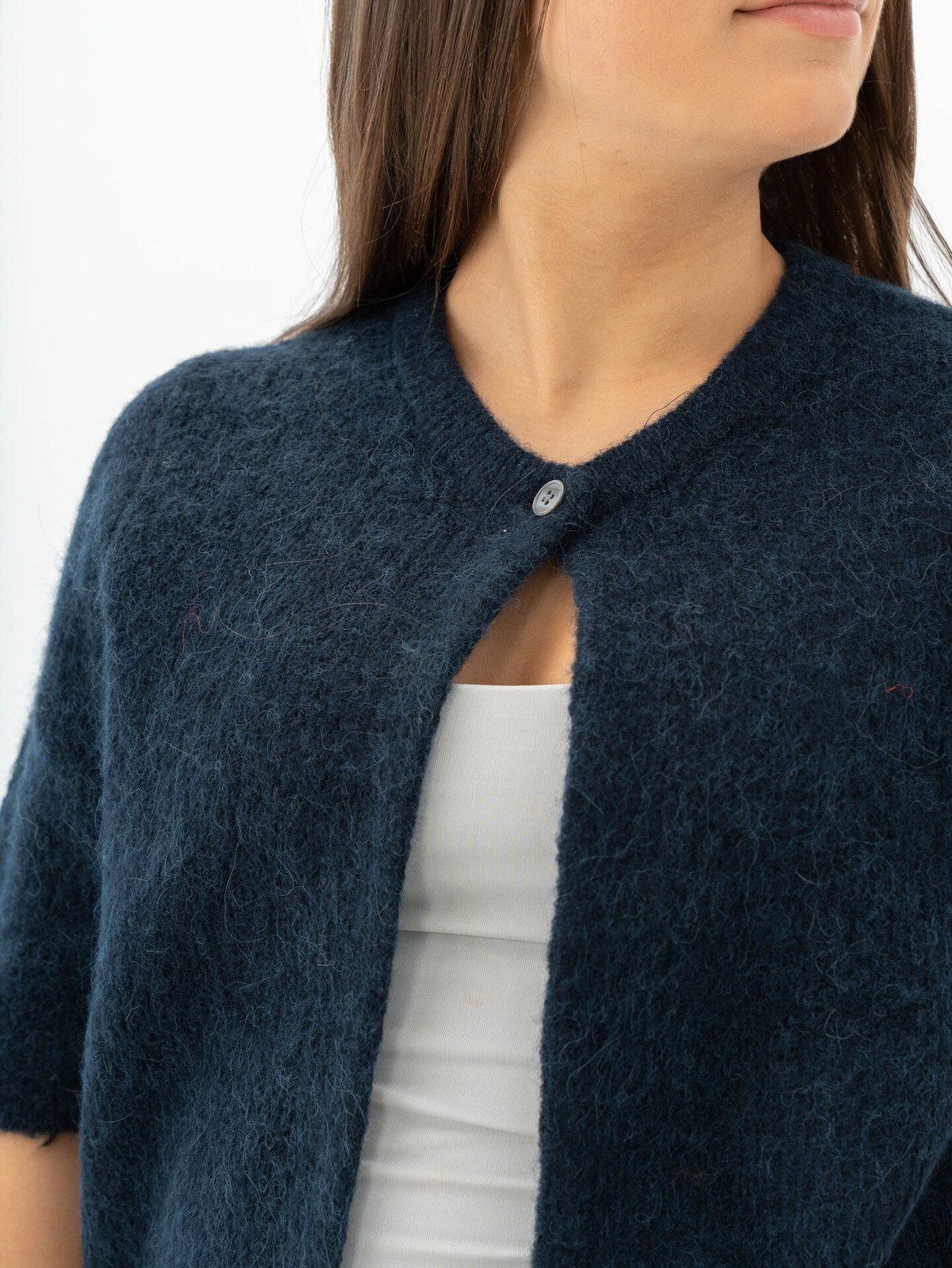 Selected Femme Sia Ras 2/4 Rib Knit Cardigan Dark Sapphire