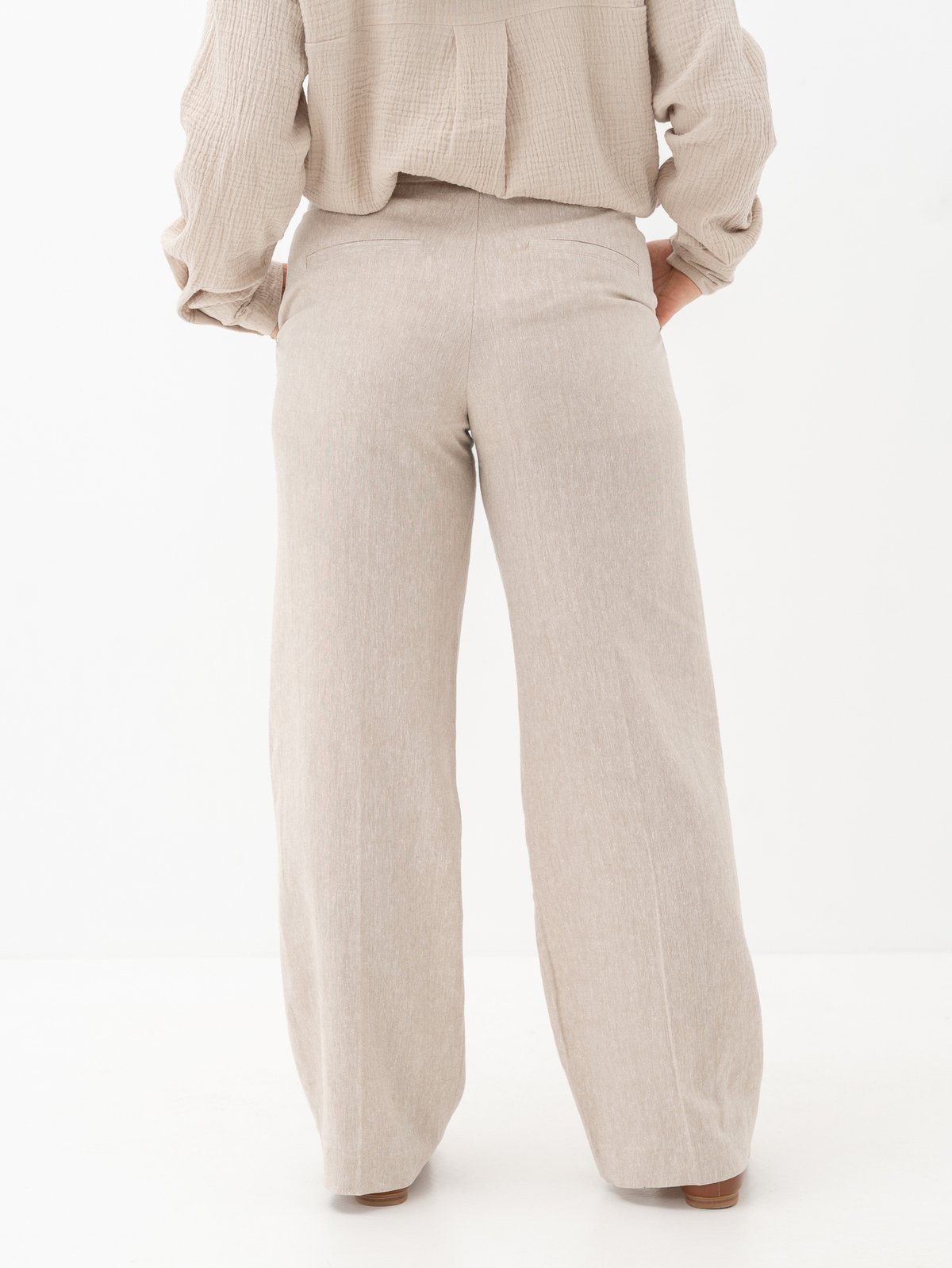 Selected Femme Tania-Rita Mid Waist Wide Pant Nomad Melange