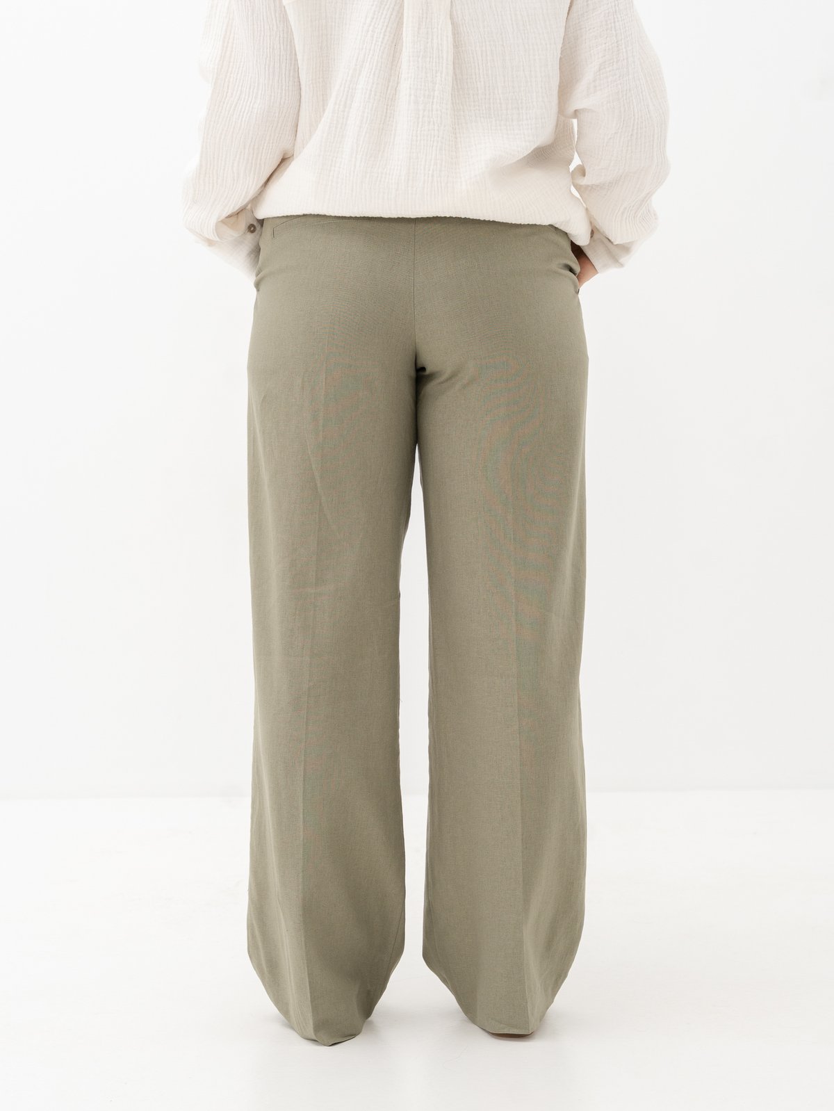 Selected Femme Tania-Rita Mid Waist Wide Pant Vetiver