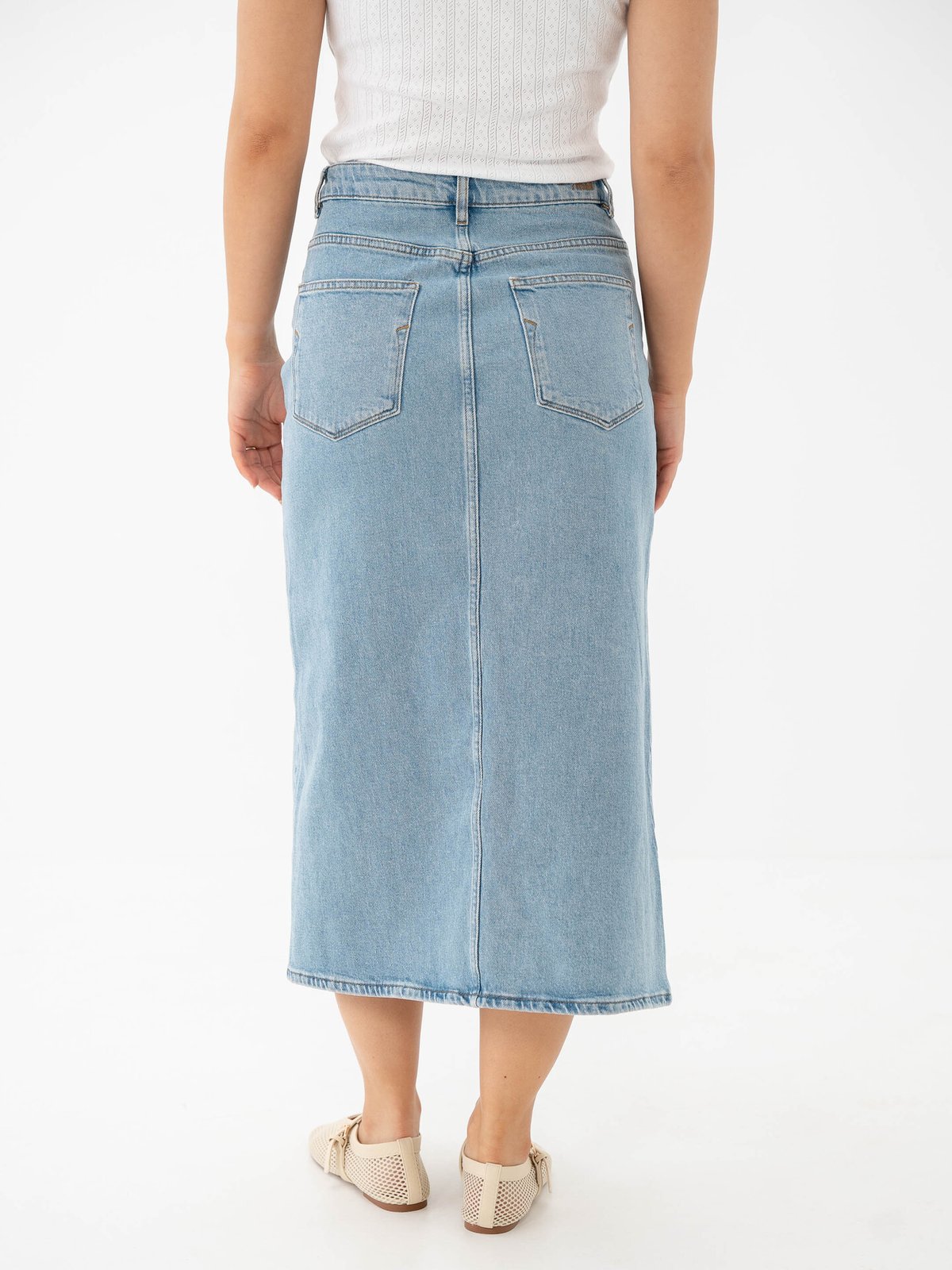 Selected Femme Krista-Gerda High Waist Light Blue Maxi Skirt Light Blue Denim