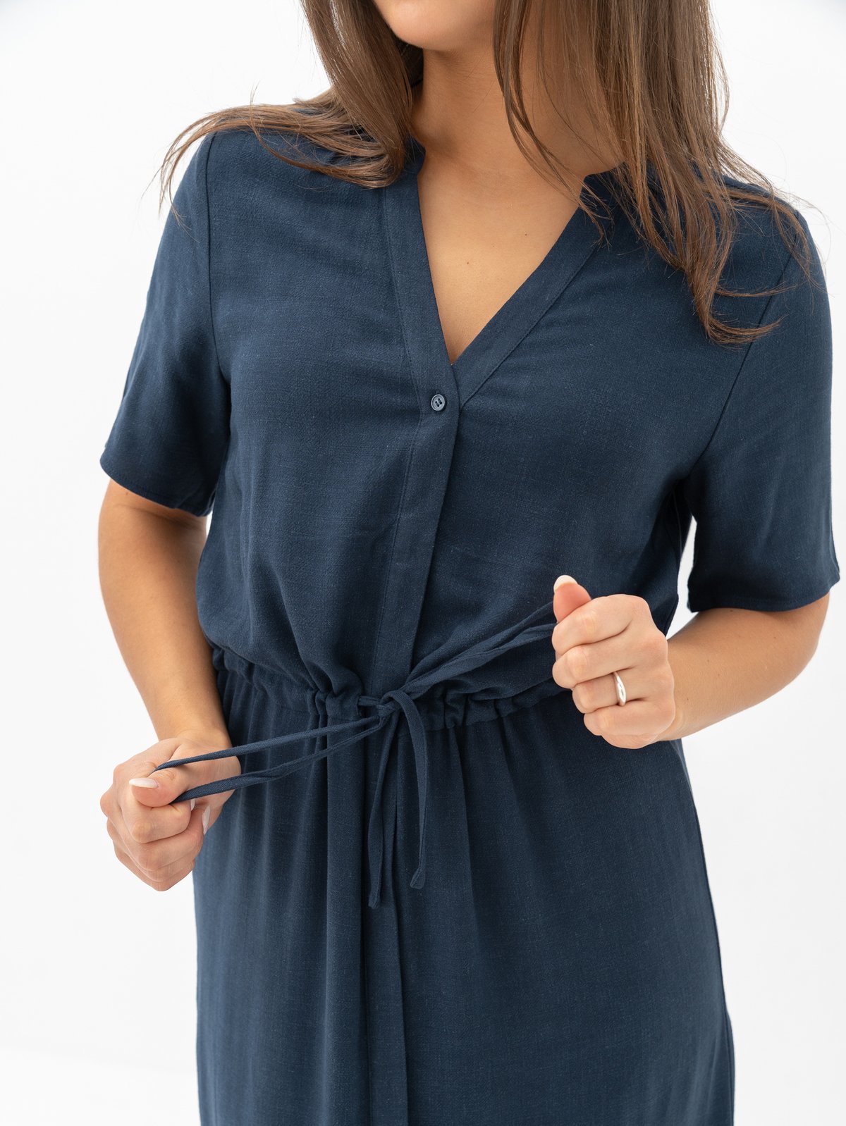 Selected Femme Viva-Damina Short Sleeve Ankle Sun Dress Dark Sapphire