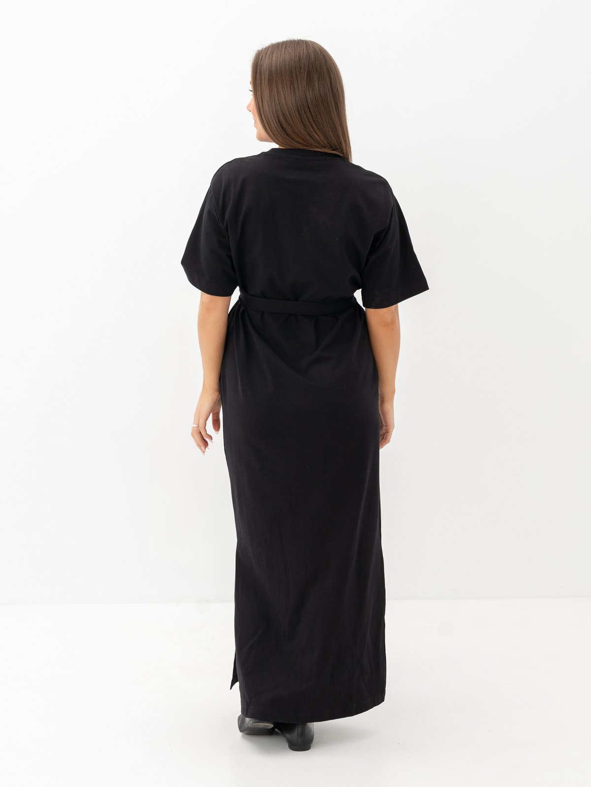 Selected Femme Essential Short Sleeve Pocket Ankle Dress Black