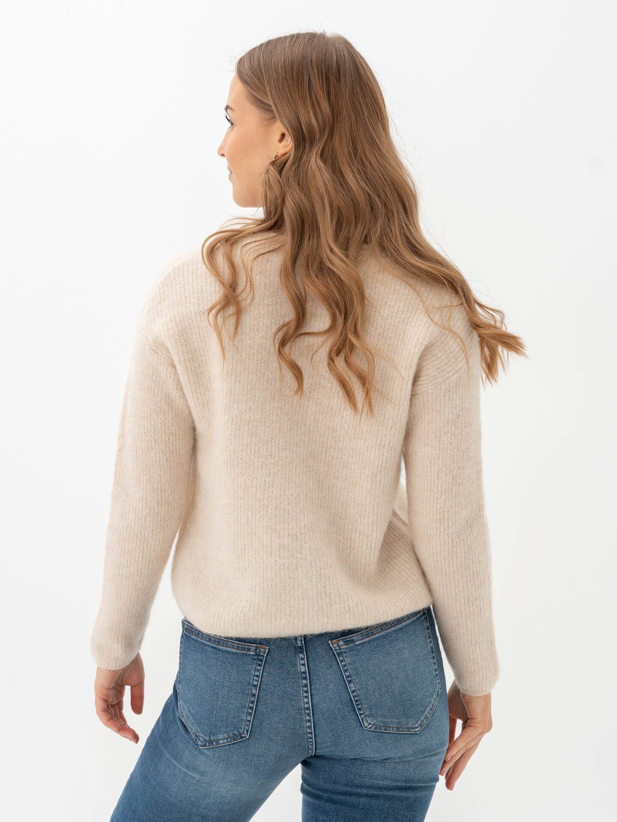 Selected Femme Sia Ras Long Sleeve Knit O-Neck Cardigan Birch Melange