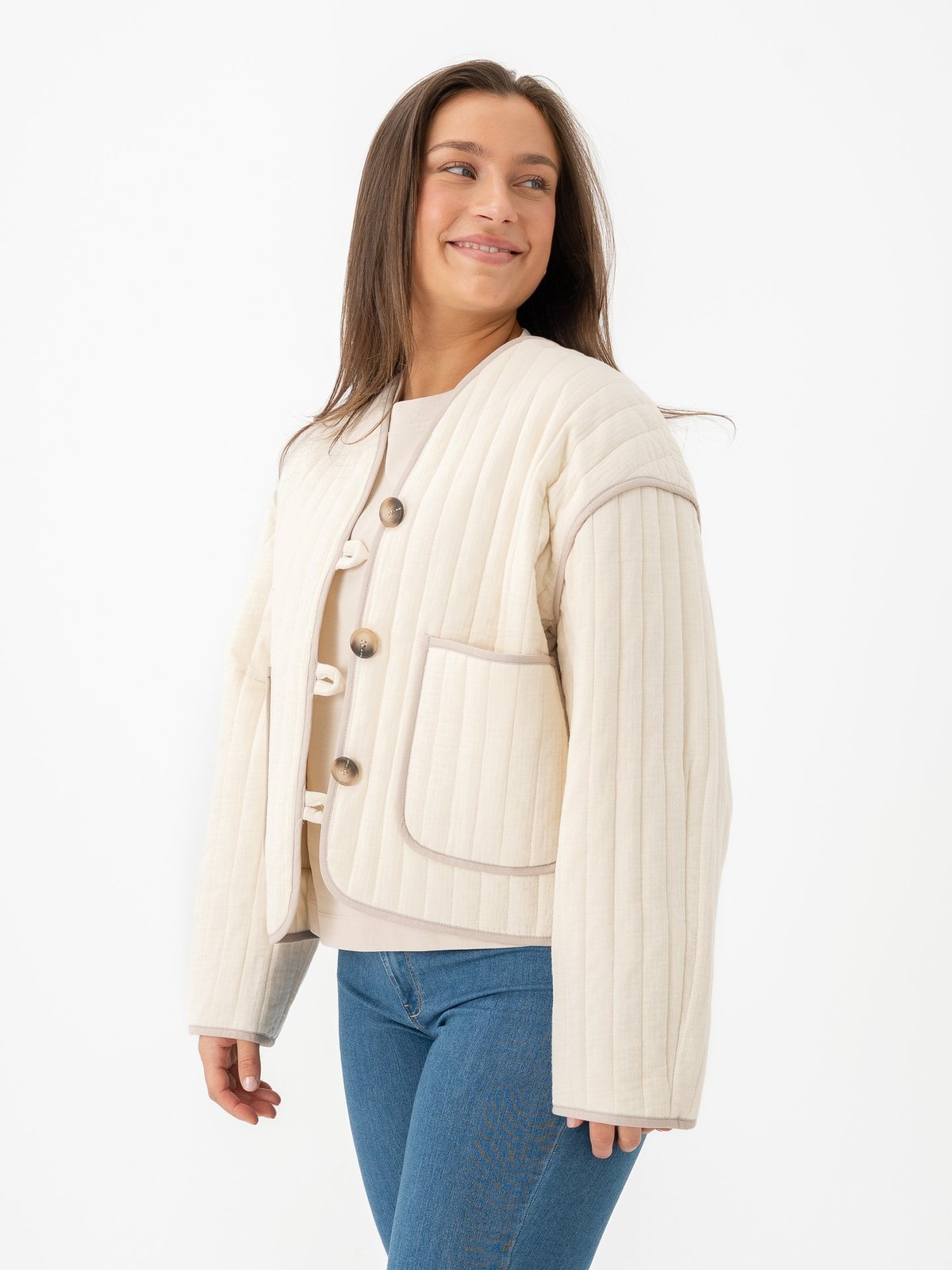 Selected Femme Linn Quilted Jacket Birch