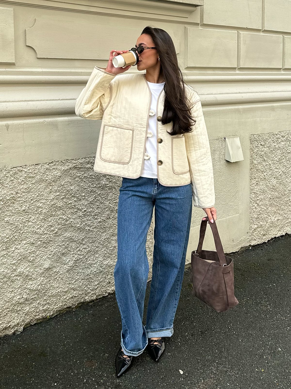 Selected Femme Linn Quilted Jacket Birch