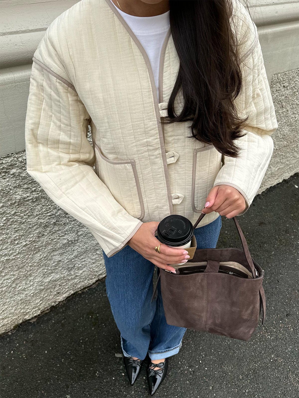 Selected Femme Linn Quilted Jacket Birch