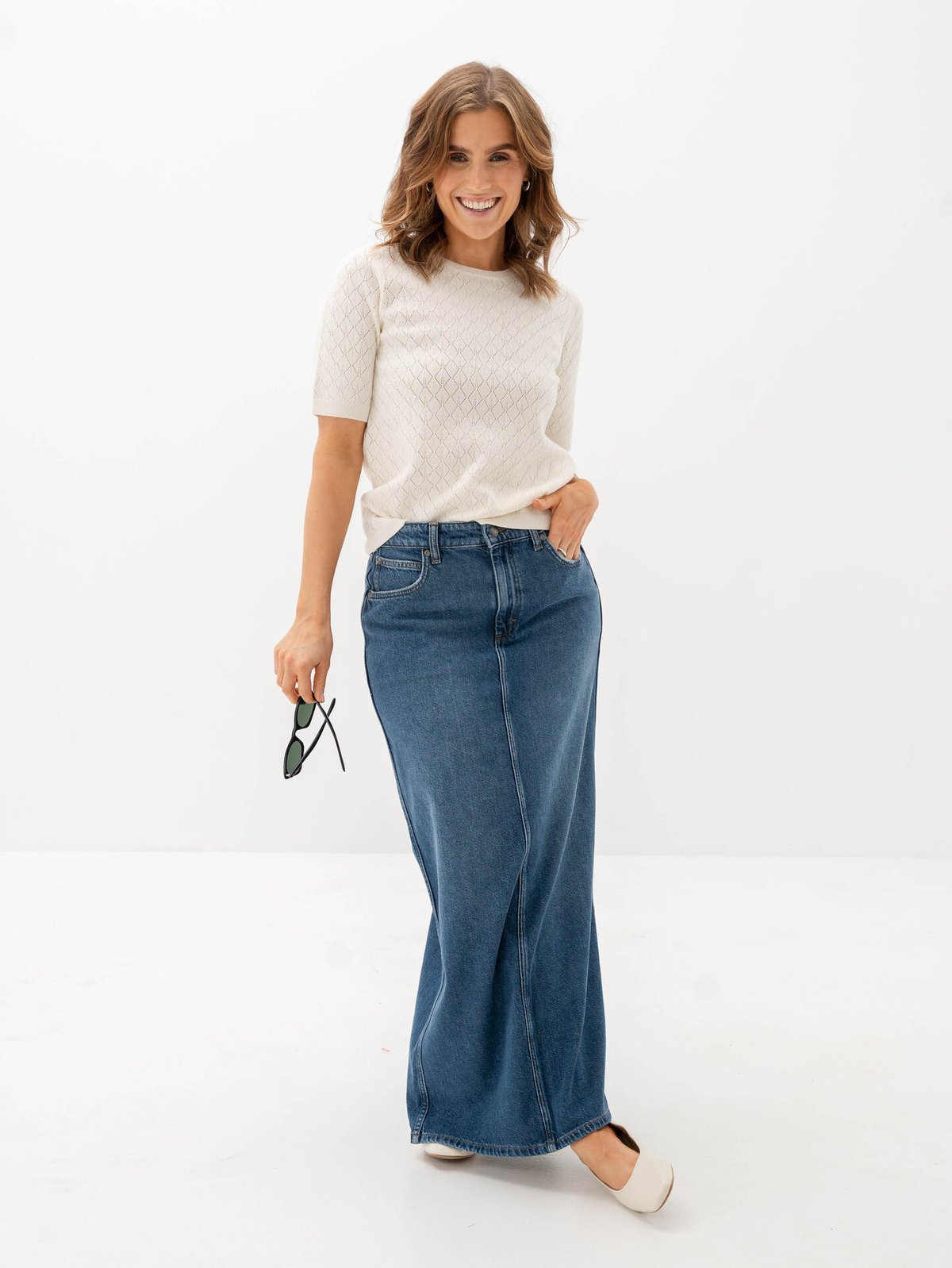Selected Femme Helen 2/4 Knit O-Neck Birch
