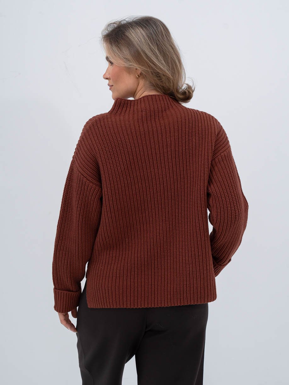 Selected Femme Selma Sus Long Sleeve Knit Pullover Cherry Mahogany