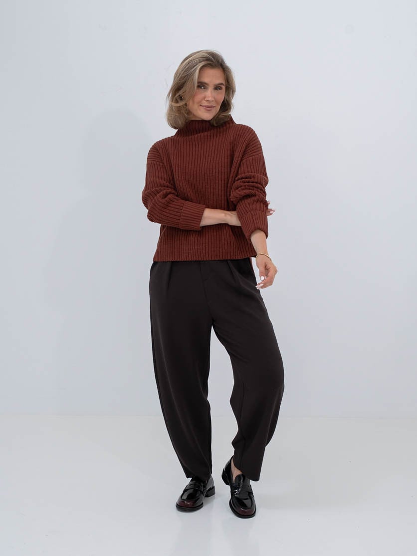 Selected Femme Selma Sus Long Sleeve Knit Pullover Cherry Mahogany