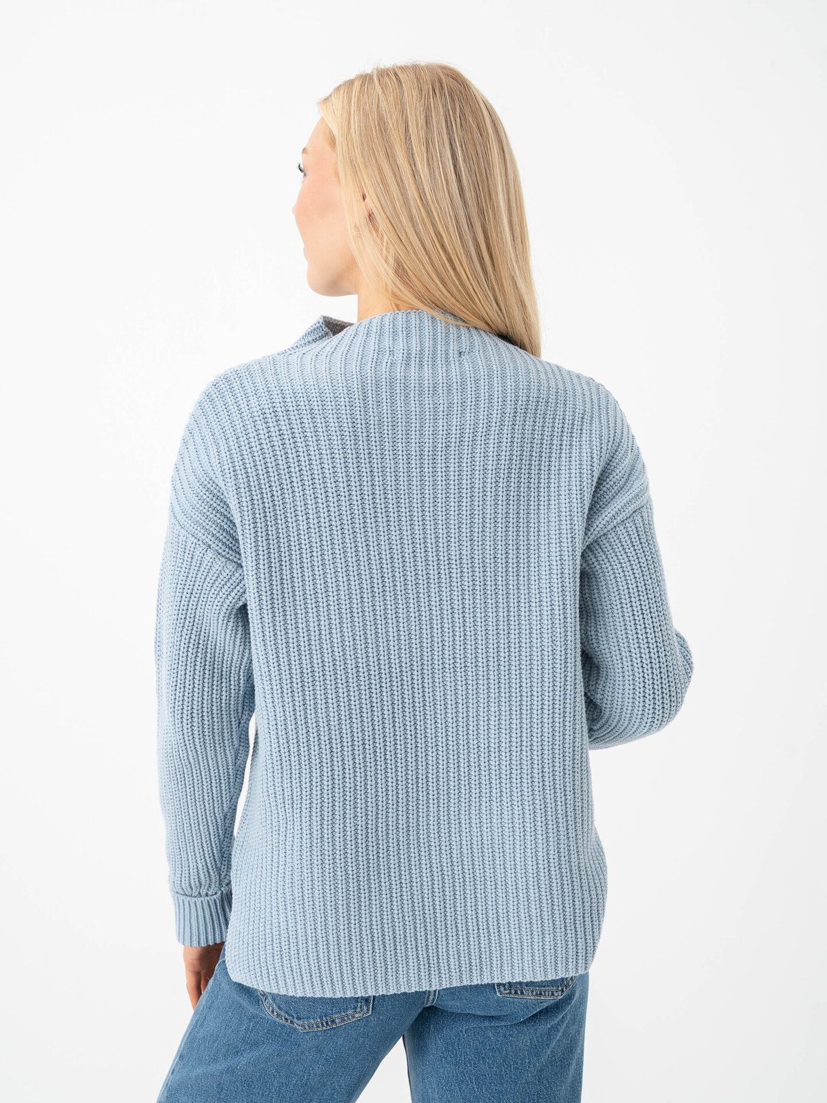 Selected Femme Selma Sus Long Sleeve Knit Pullover Dusty Blue