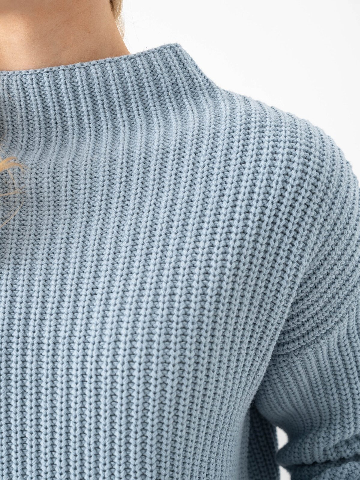 Selected Femme Selma Sus Long Sleeve Knit Pullover Dusty Blue