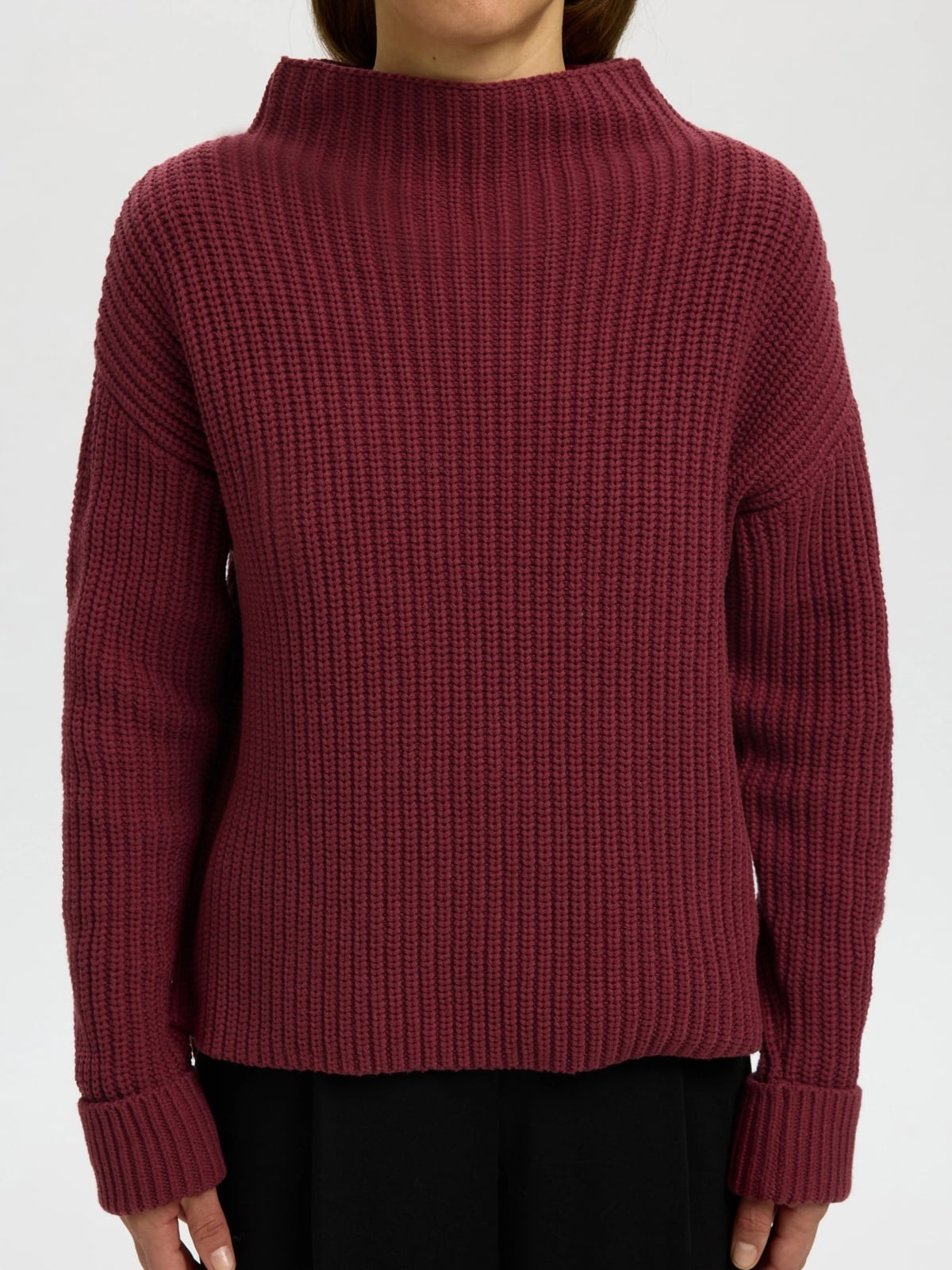 Selected Femme Selma Sus Long Sleeve Knit Pullover Tawny Port