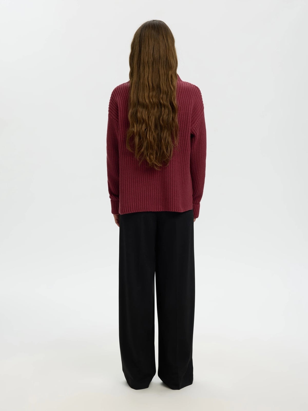 Selected Femme Selma Sus Long Sleeve Knit Pullover Tawny Port