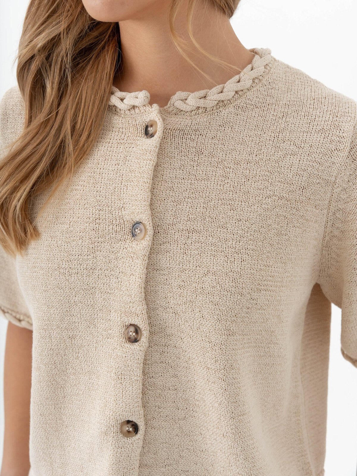 Selected Femme Alma 2/4 Knit Cardigan Birch