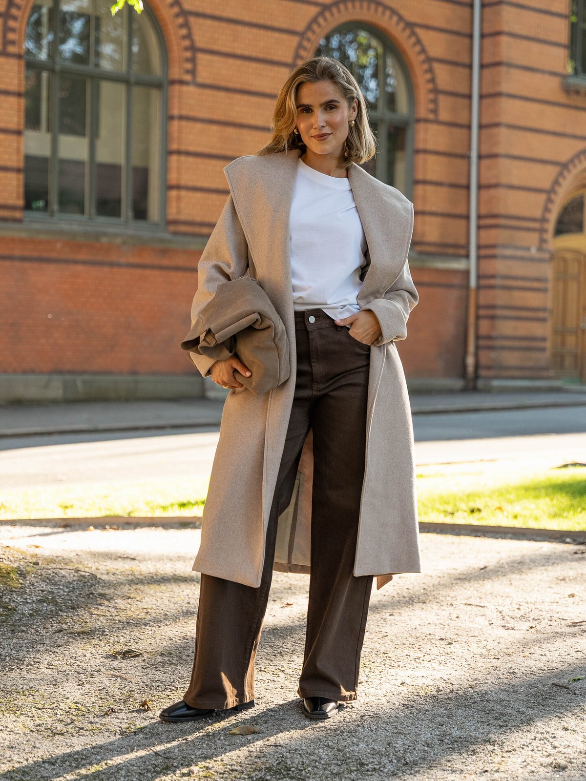Selected Femme Rosa Lano Coat Sandshell Melange