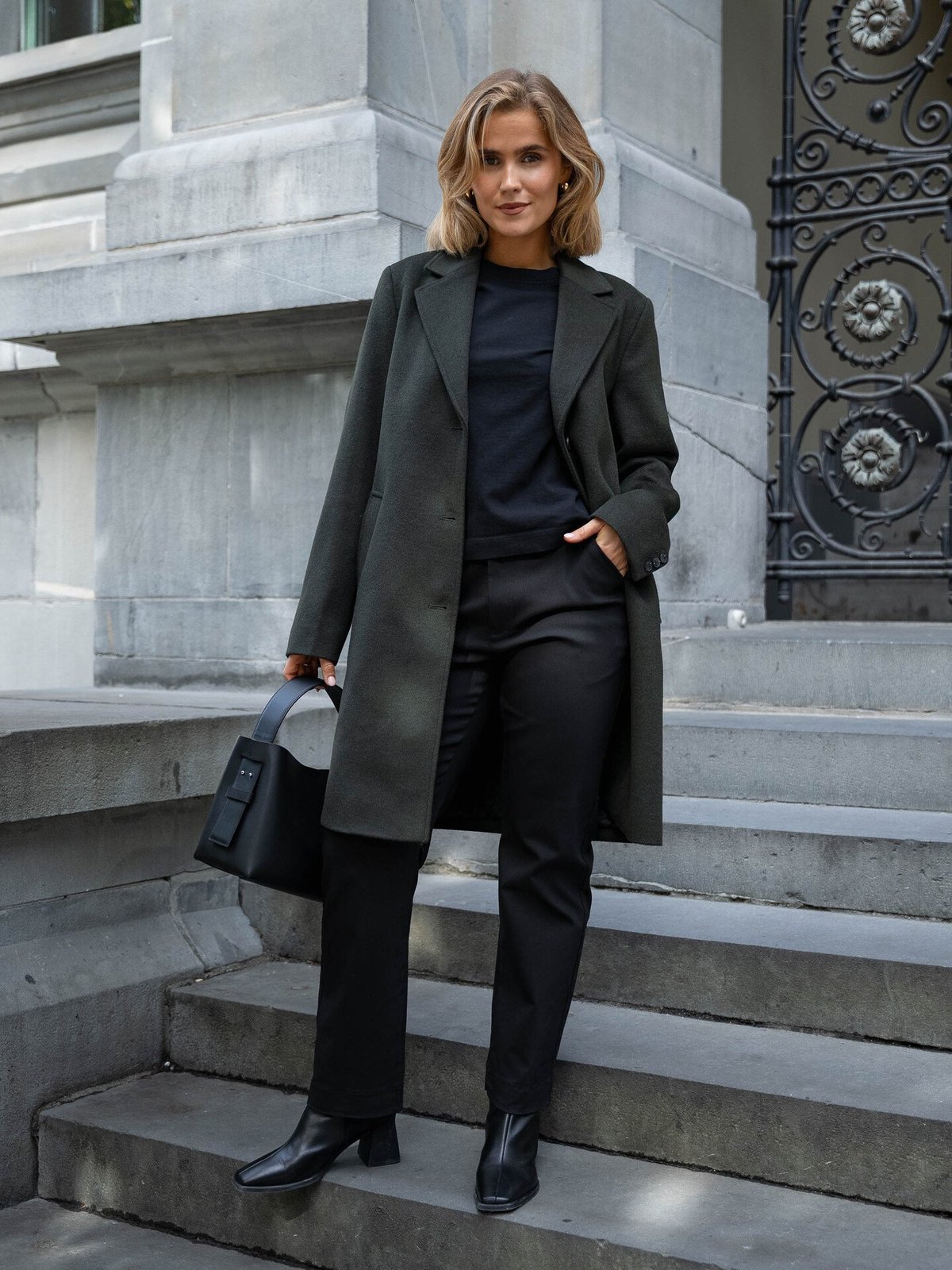 Selected Femme Sasja Lano Coat Deep Depths MELANGE