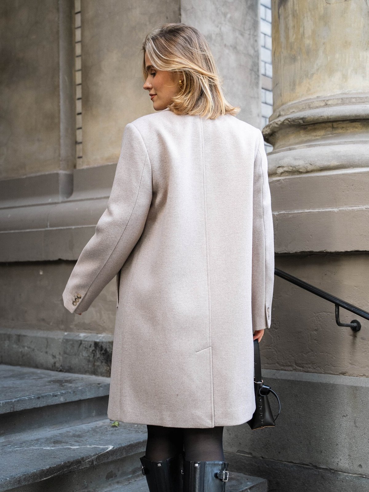 Selected Femme Sasja Lano Coat Sandshell Melange