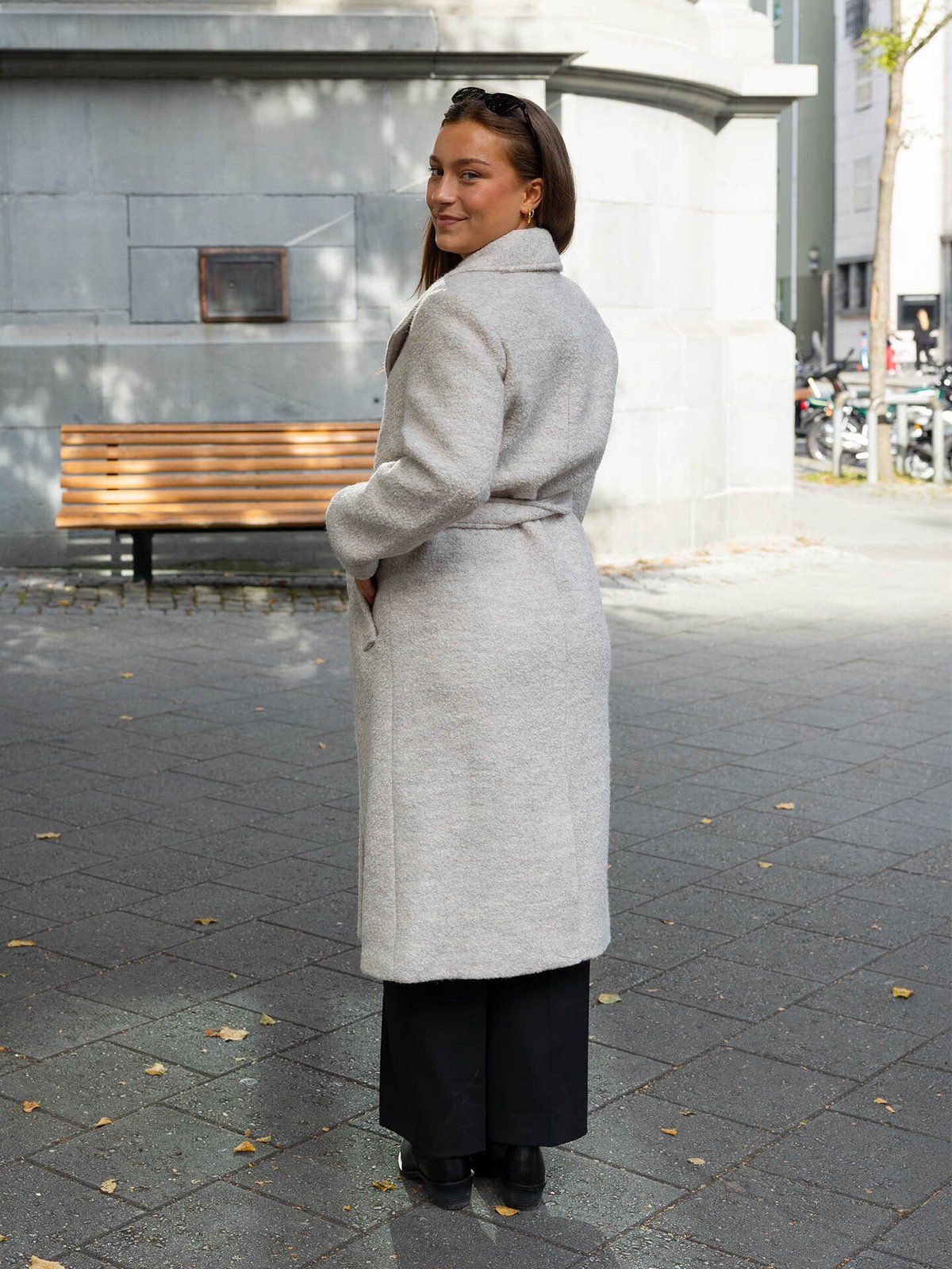 Selected Femme Rosa Boucle Lano Coat Sandshell Melange