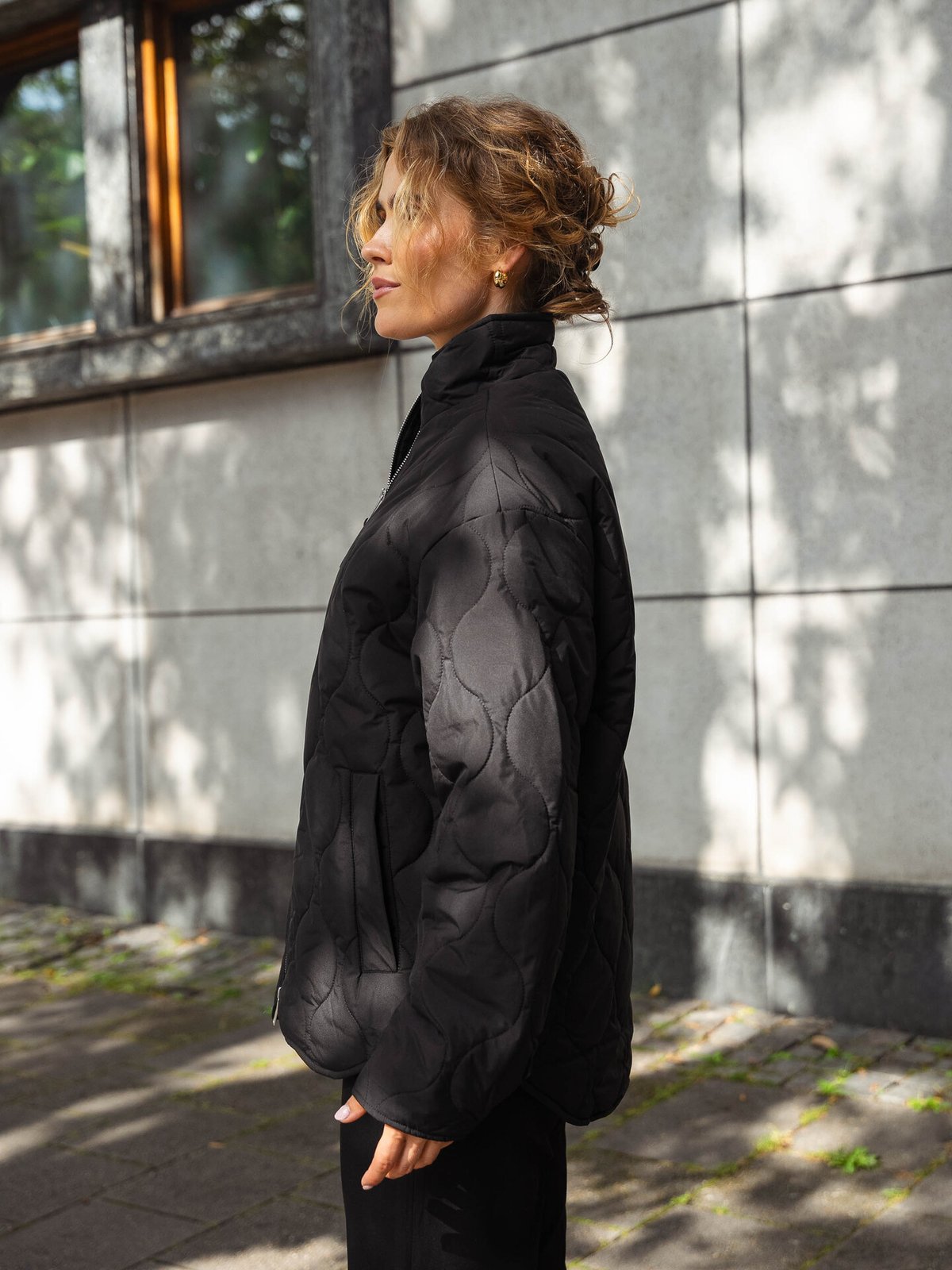 Selected Femme Cilla Quilted Jacket Black
