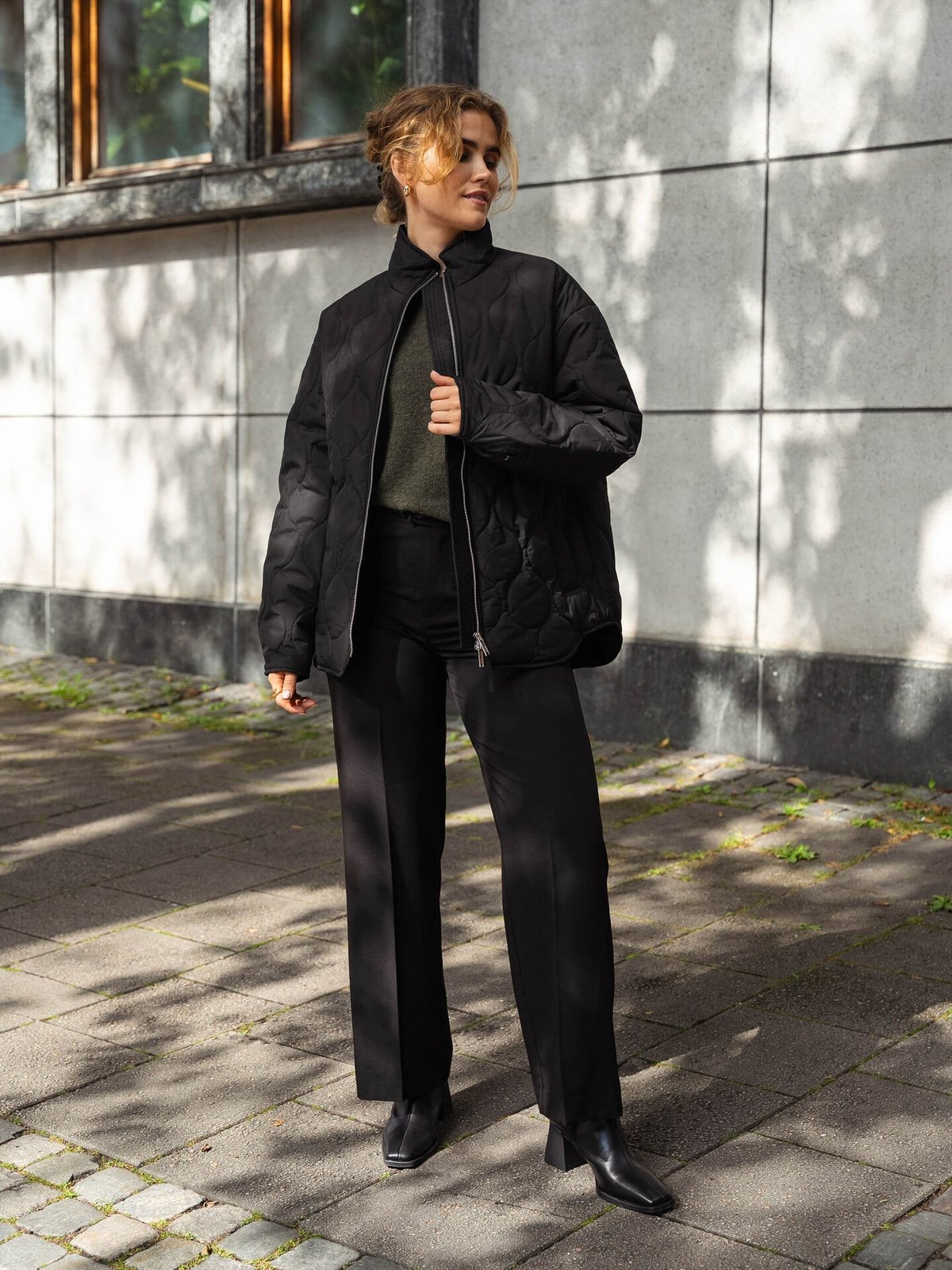 Selected Femme Cilla Quilted Jacket Black