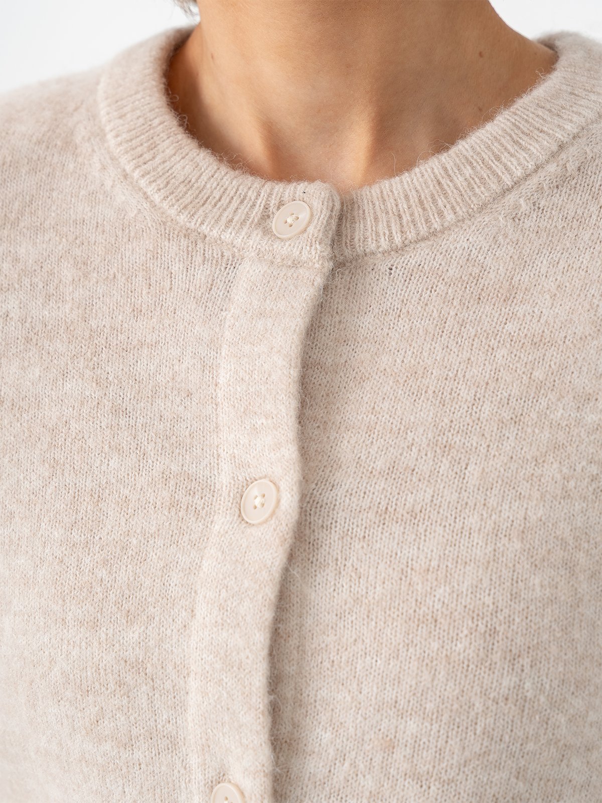 Selected Femme Lulu New Long Sleeve Knit Cardigan Birch Melange