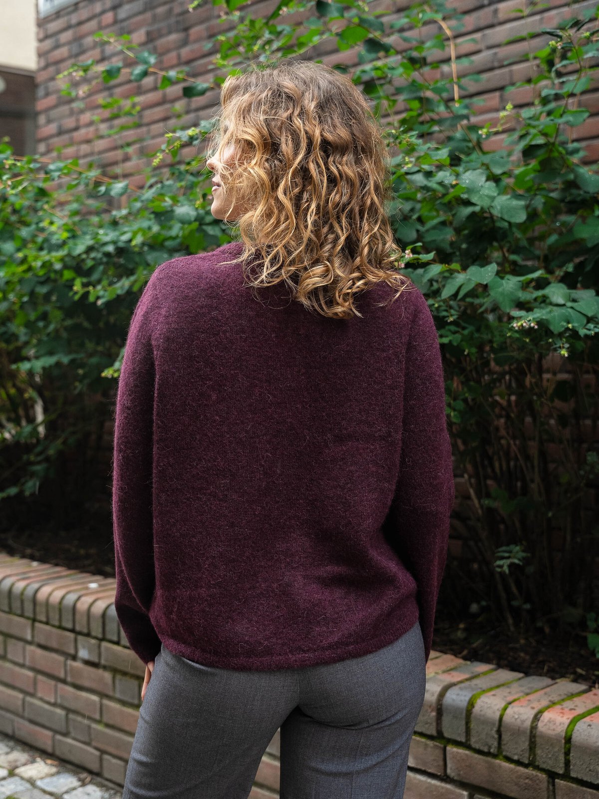 Selected Femme Lulu New Long Sleeve Knit Cardigan Fig MELANGE