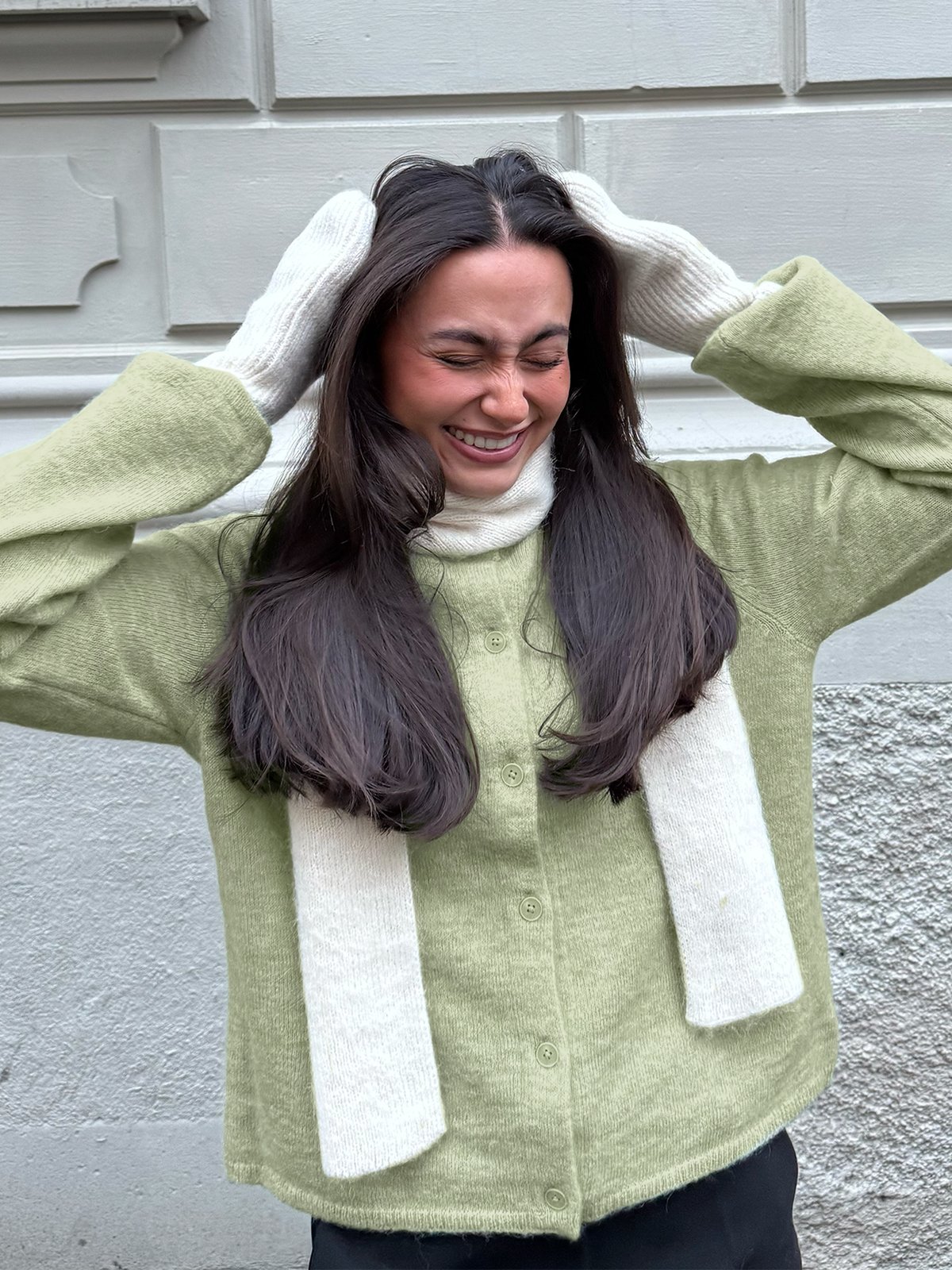 Selected Femme Lulu New Long Sleeve Knit Cardigan Lint Melange